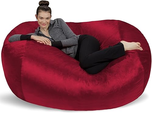 Puf grande de 6 pies Sofa Sack Bean Bags, Tela, Cinnabar