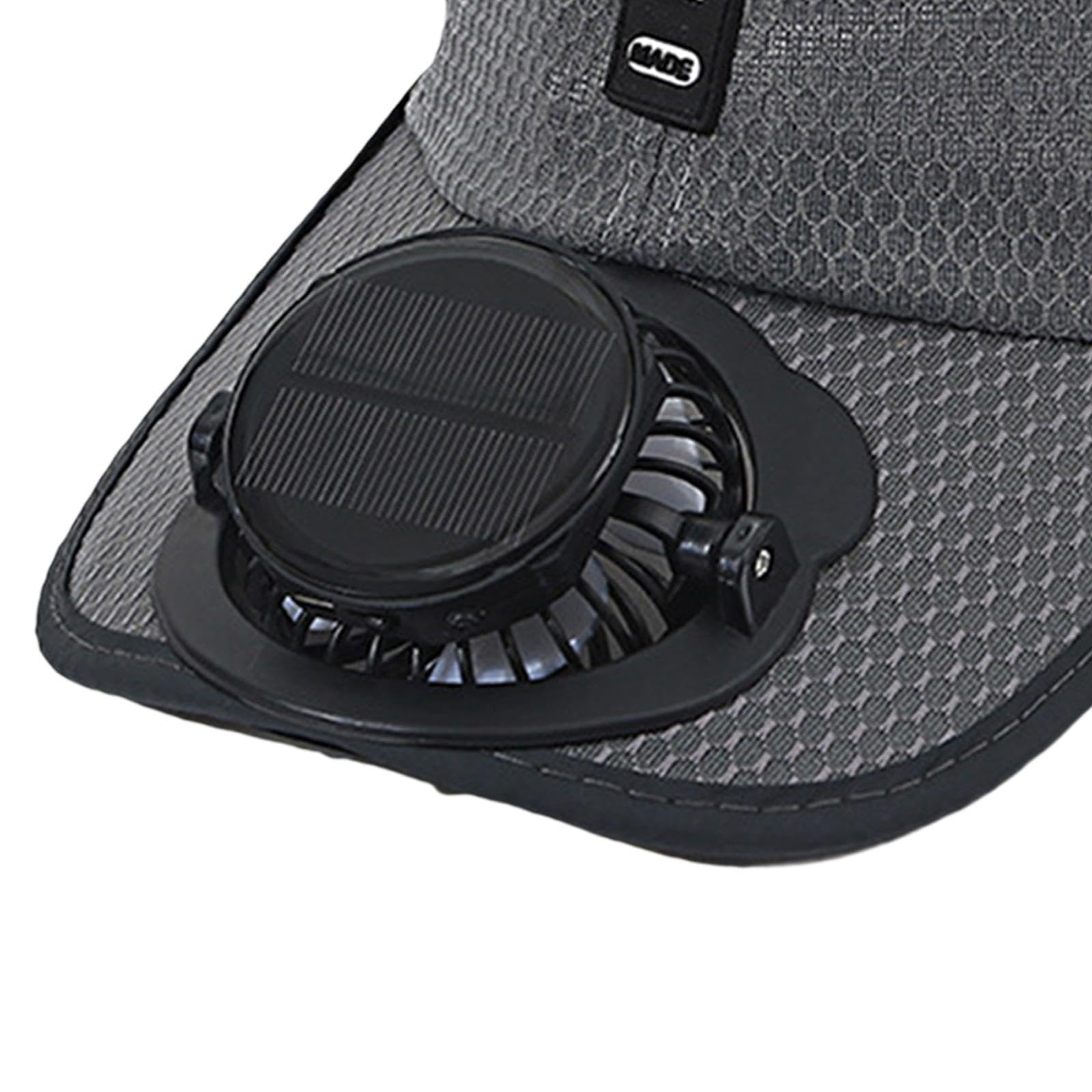 F Fityle Solar-Baseballkappe mit Ventilator, Ventilator Kühler Kappe, Cap mit Lüfter, Solar-Fan-Hut, Baseballmütze Fanmütze, UV-Schutz-Strandhut mit Kühlventilator für Camping Radfahren Laufen
