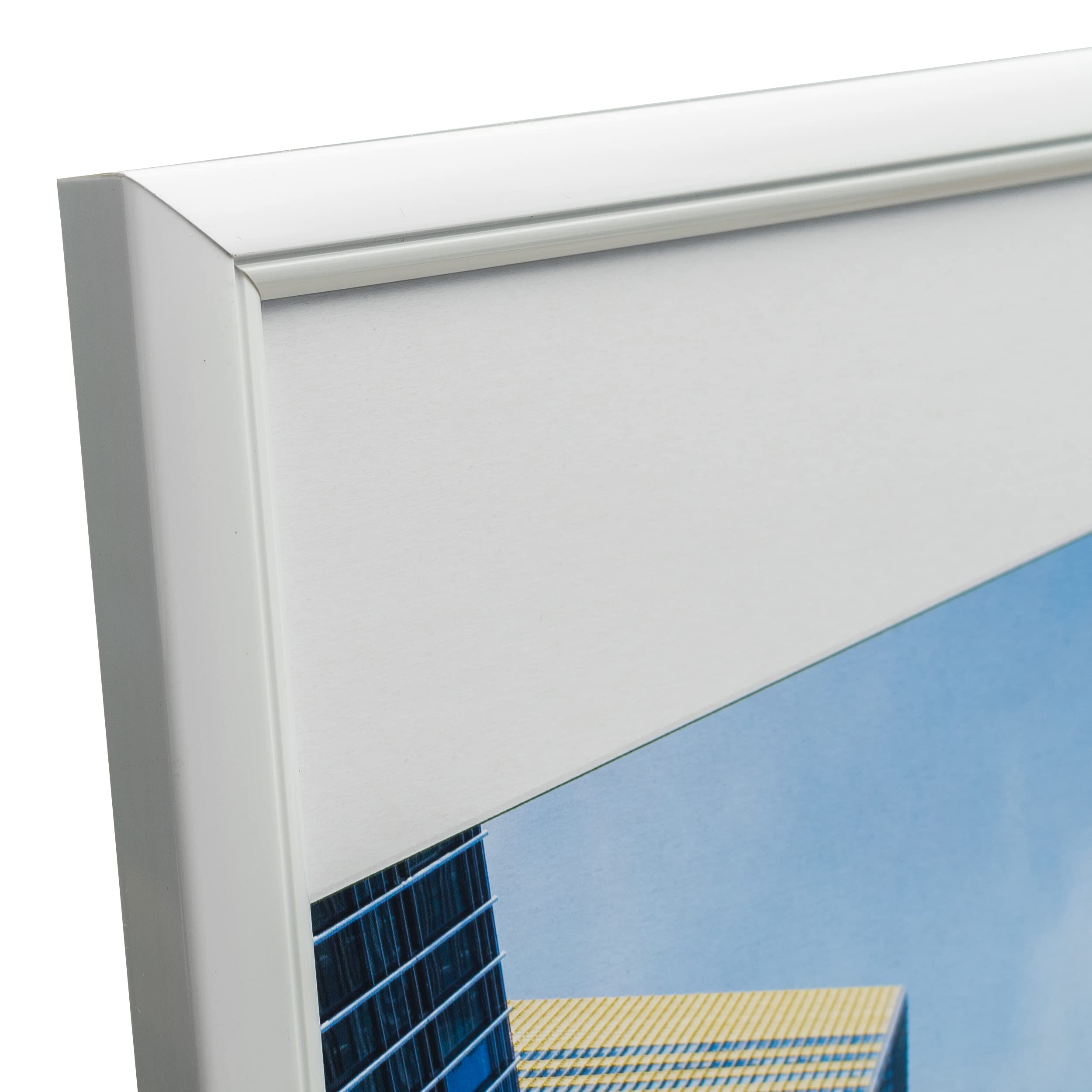Cornice portafoto A3 30x42 cm bianco plexiglas Hampton Frames inserimento rapido fissaggio verticale orizzontale per foto poster