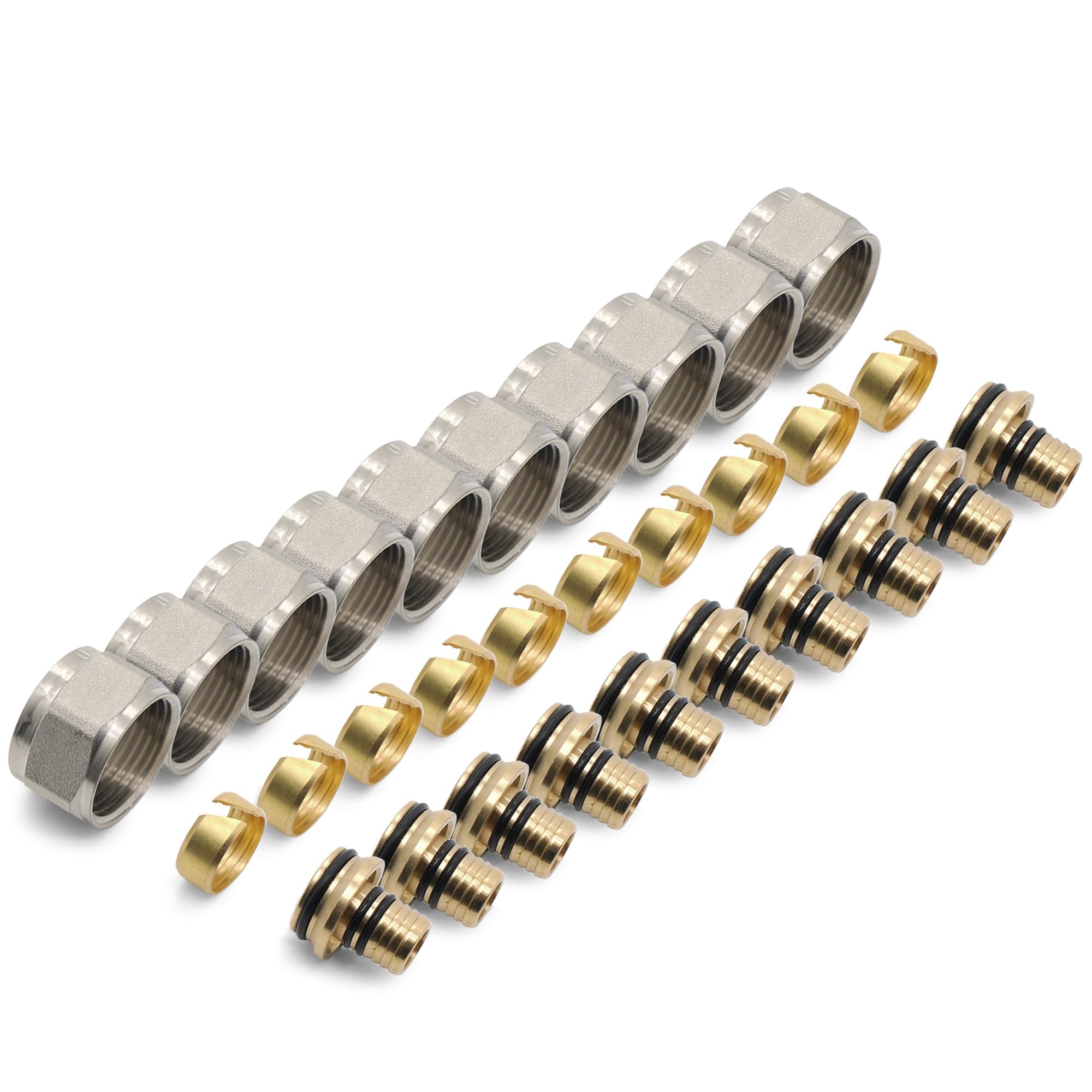 VANCOCO 1/2" Eck Vollweiß Thermostatventil + Rücklaufventil