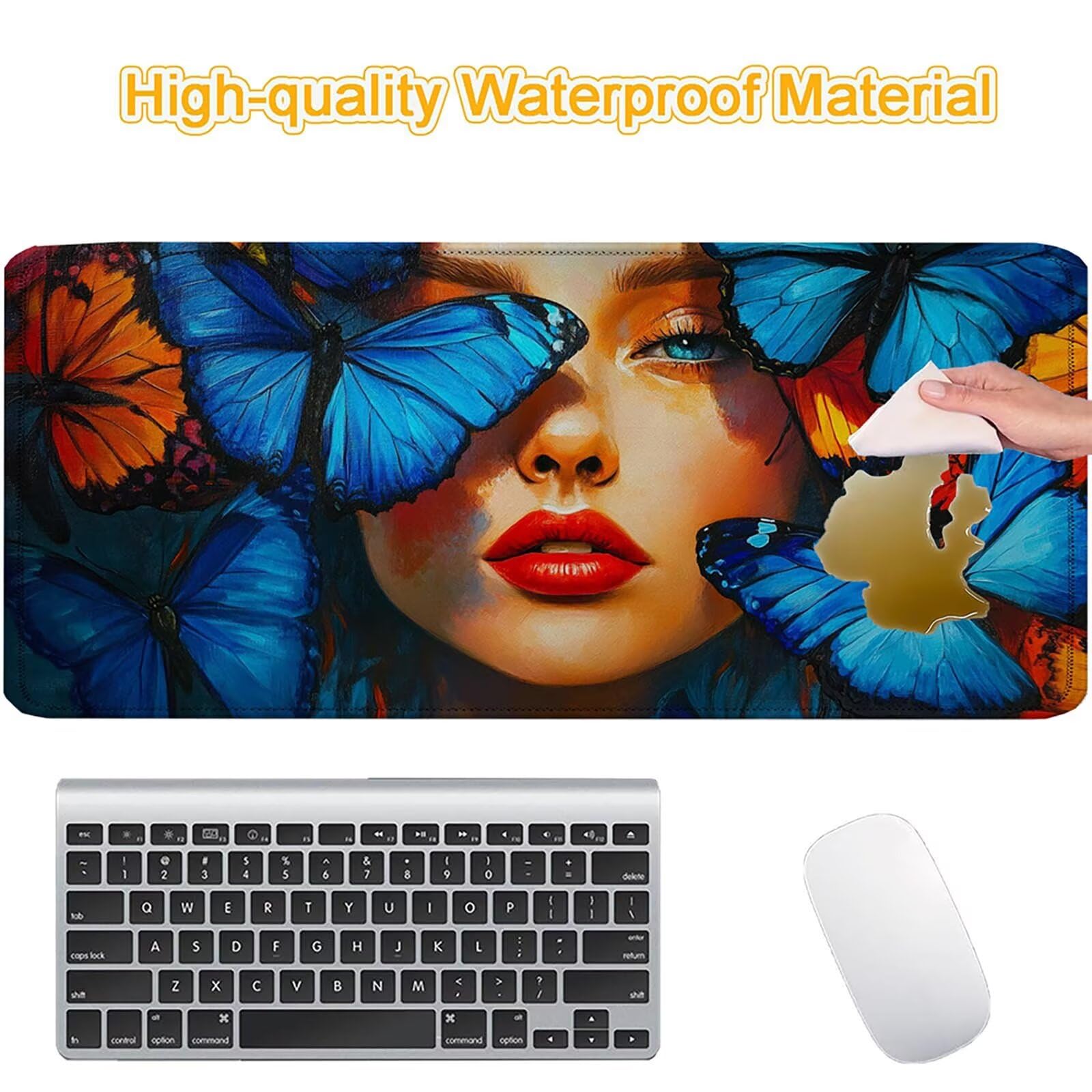 Tappetino Mouse 900x450mm | Superficie Ultra-Liscia, Farfalla 0-z340