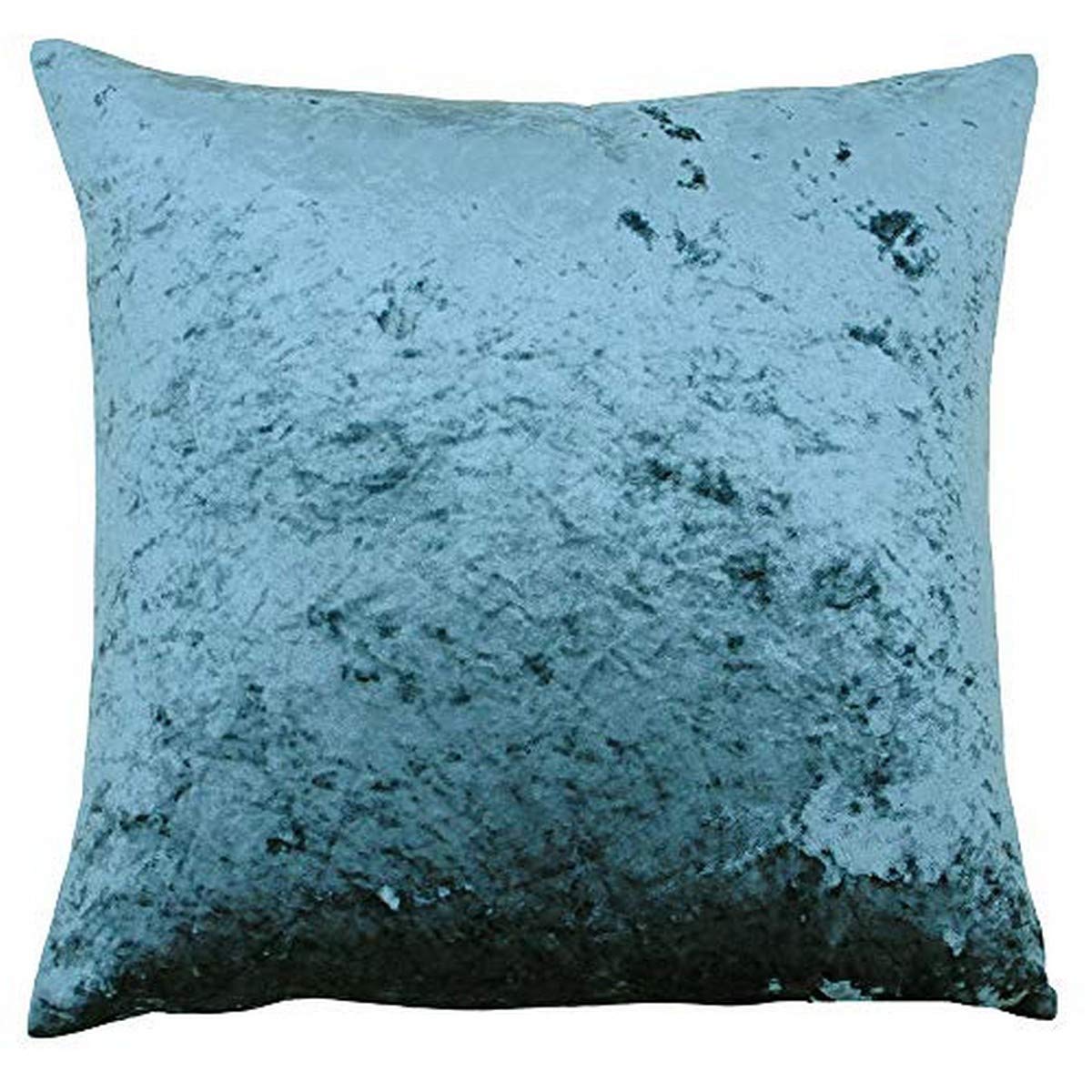 Paoletti Unisex Teal Verona Crushed Velvet Sqaure Polyester Filled Cushion In 55Cm X 55Cm