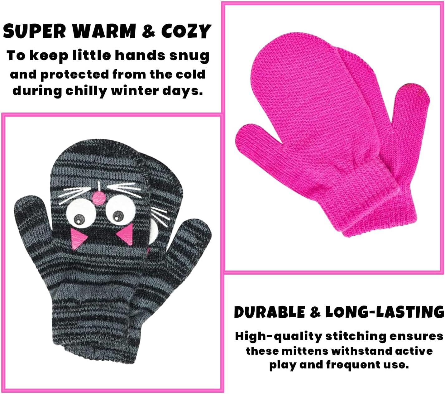 ABG Accessories Girls Critter Winter Hat and 2 Pair Gloves or Mittens (Toddler/Little Girls) - Image 3