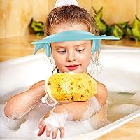 Vista 5 de Gorro de ducha de bebé, protección de silicona, suave y ajustable, gorra de baño para protector de cabeza, ojos y oídos, champú para niños pequeños
