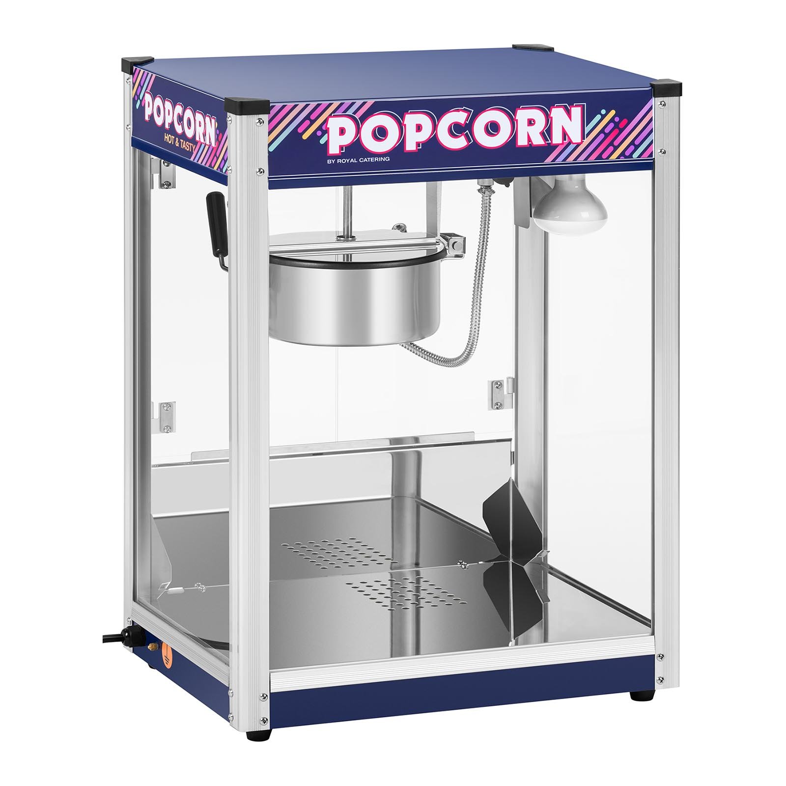 Royal Catering Palomitera Maquina de Palomitas Profesional (1500 W, aprox. 5 kg/h, Revestimiento antiadherente, 33,7 x 47,6 x 51,7 cm)