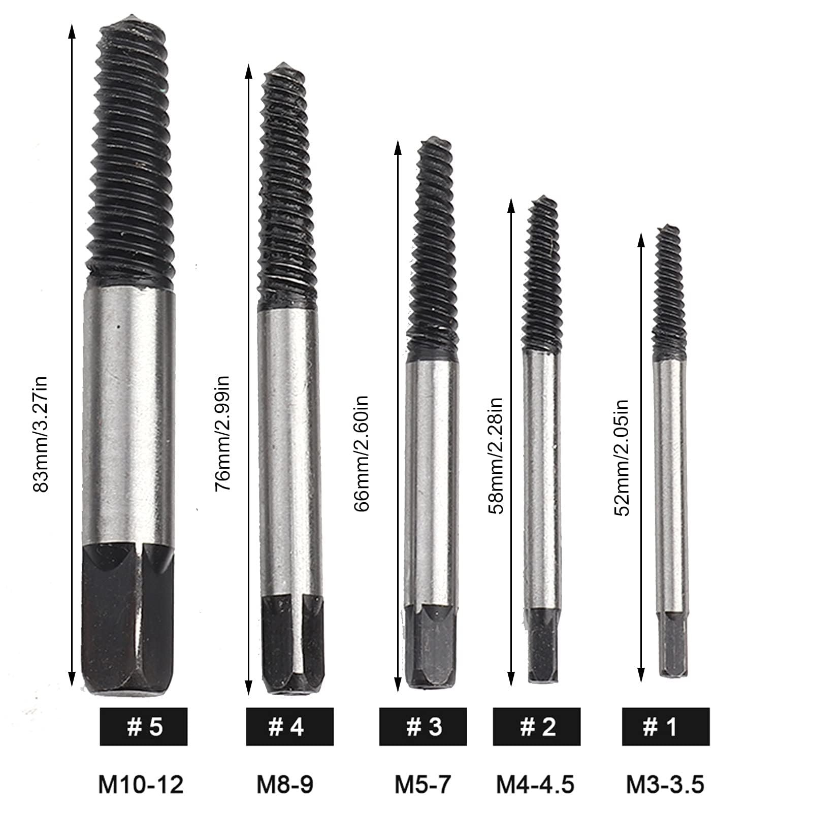 11PCS Extractores de Tornillos HSS Extractor de Tornillos Dañados Juego de Extractores de Taladro de Tornillos Rotos Tornillos Herramienta de Extracción Extraída con Caja