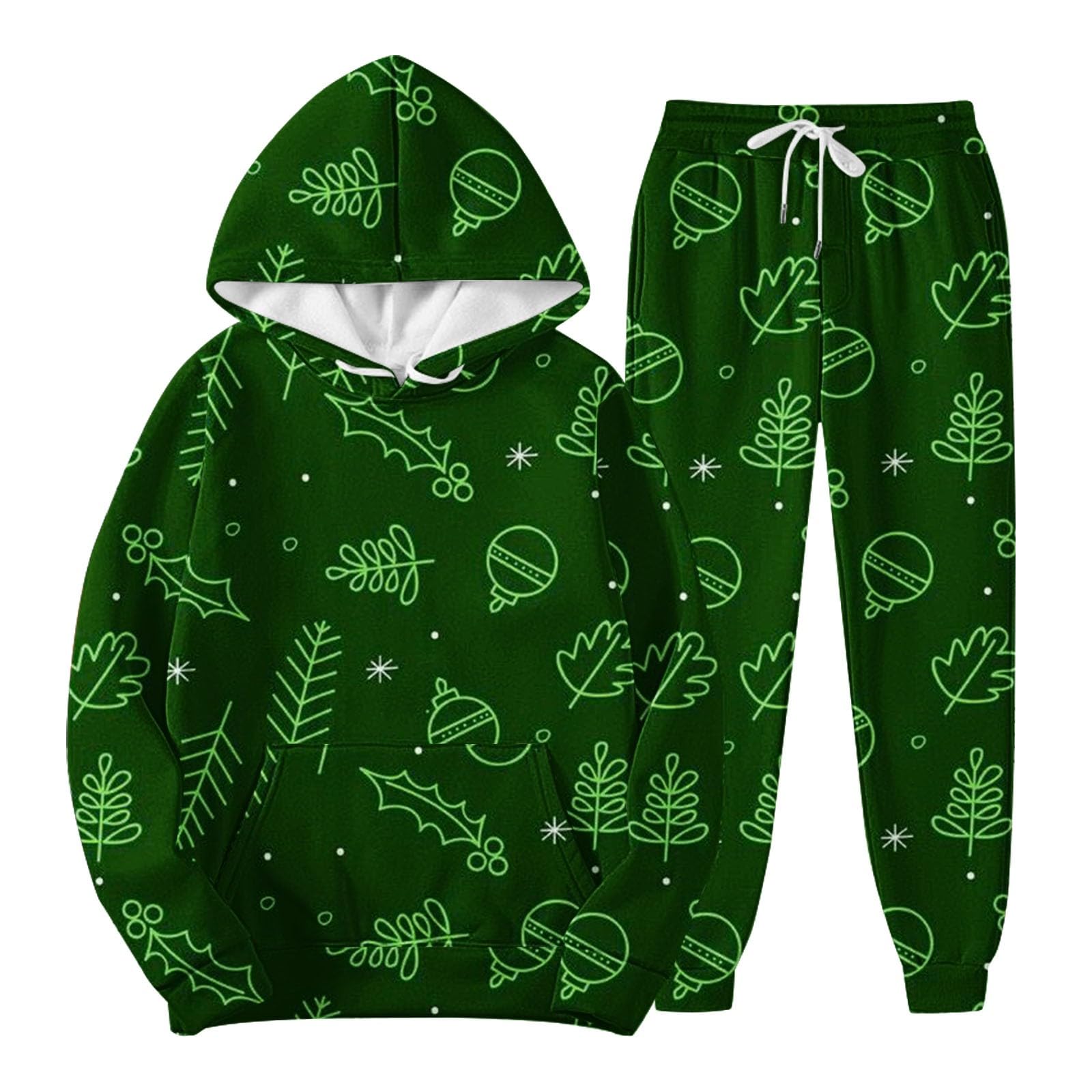 Tute da uomo di Natale Grapihc tute 2 pezzi Set felpe con cappuccio e pantaloni della tuta Set Casual Natale Atletico Tuta Autunno Inverno Outdoor Jogging Suit
