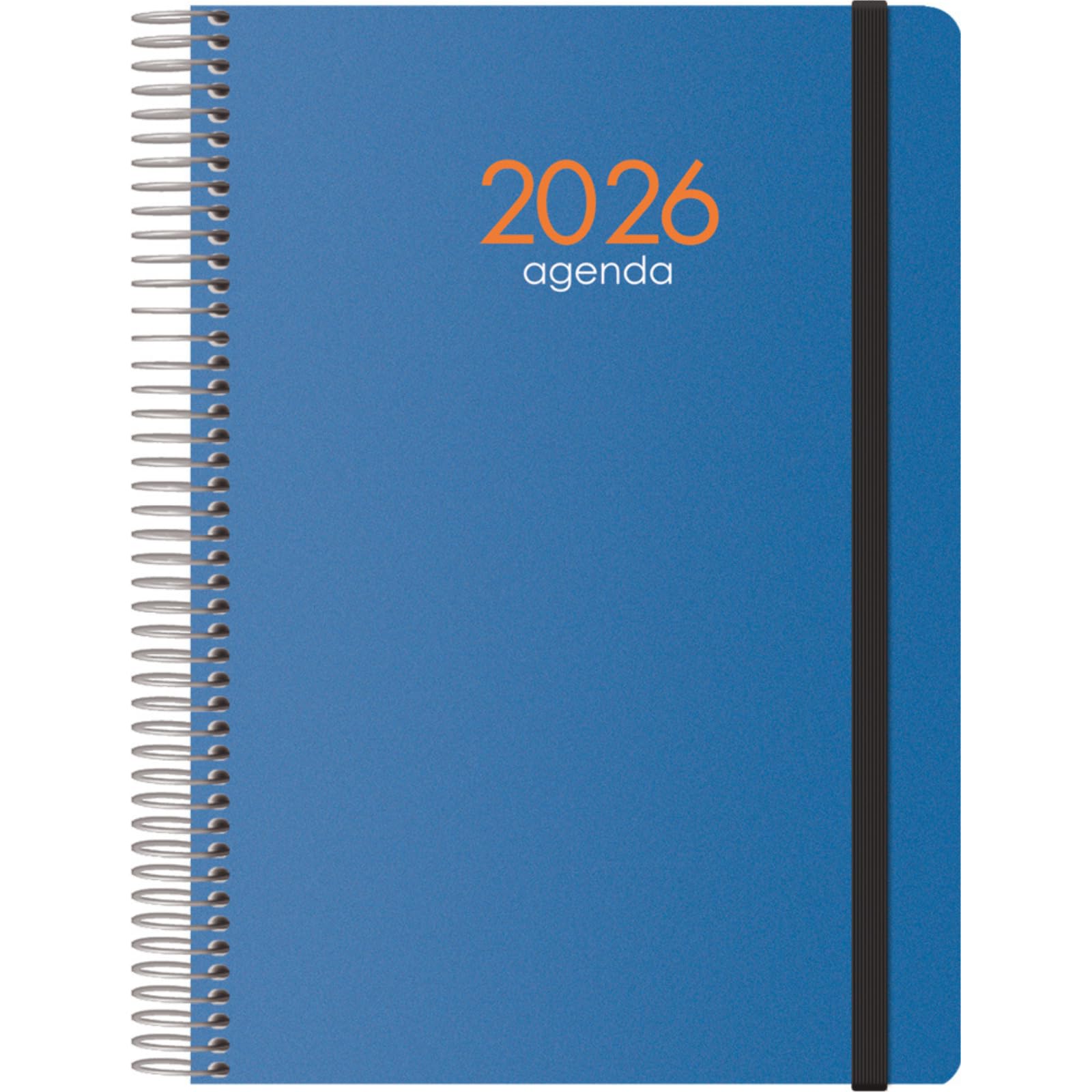Dohe - 2026 Weekly Planner – A5 (15x21 cm), Flexible Cover, Spiral and Elastic Closure, 12 Months January to December, Annual Planner in Spanish – Syncro Blue