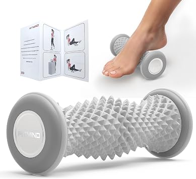 Foot Roller Massager for Plantar Fasciitis Relief, Portable Silent Deep Tissue Massager Tool for Arch and Heel Pain-Grey