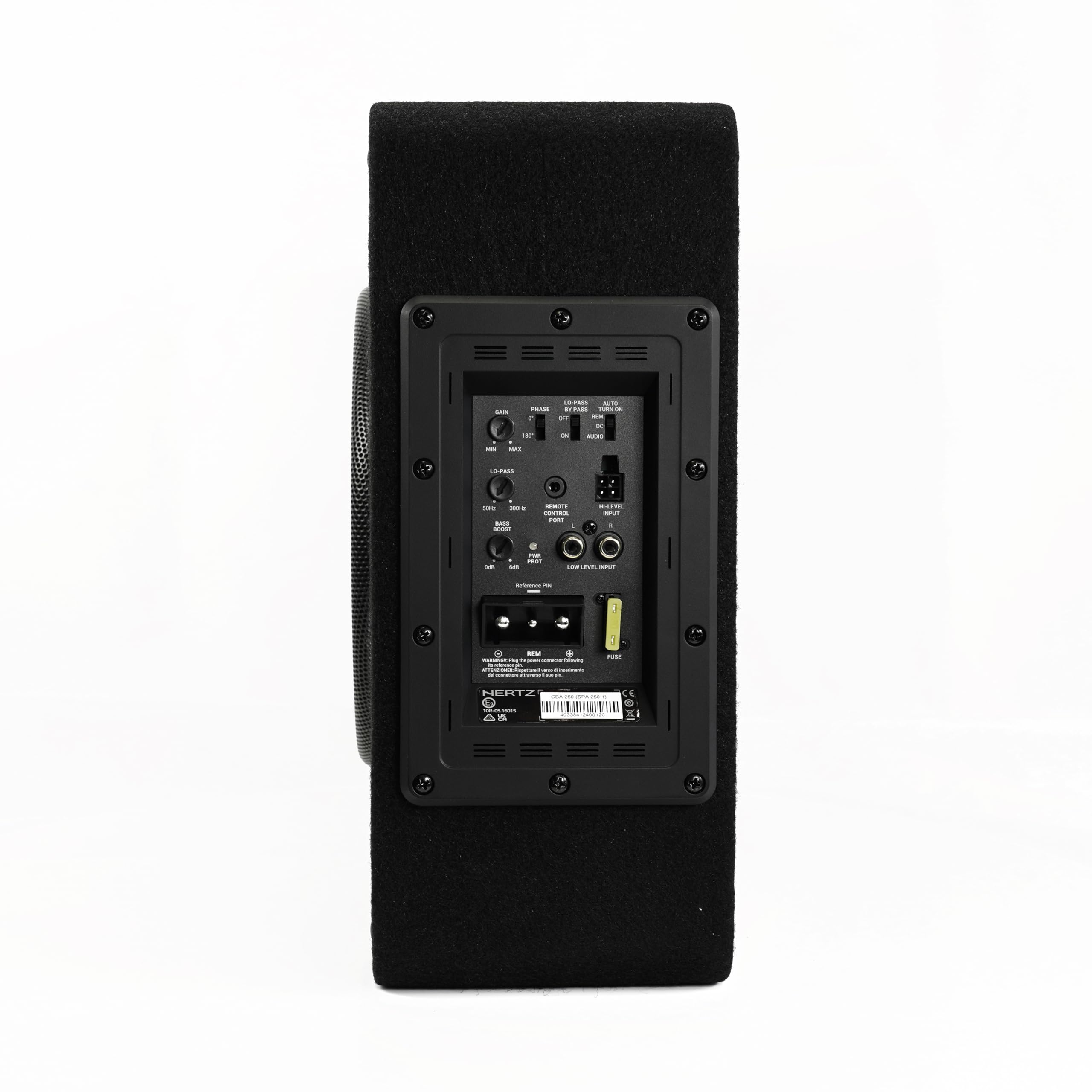 Hertz CBA 250 Aktiv-Subwoofer 250 mm, 500 W | Bassreflexgehäuse, integrierter Verstärker, Presspapier, 20-200 Hz