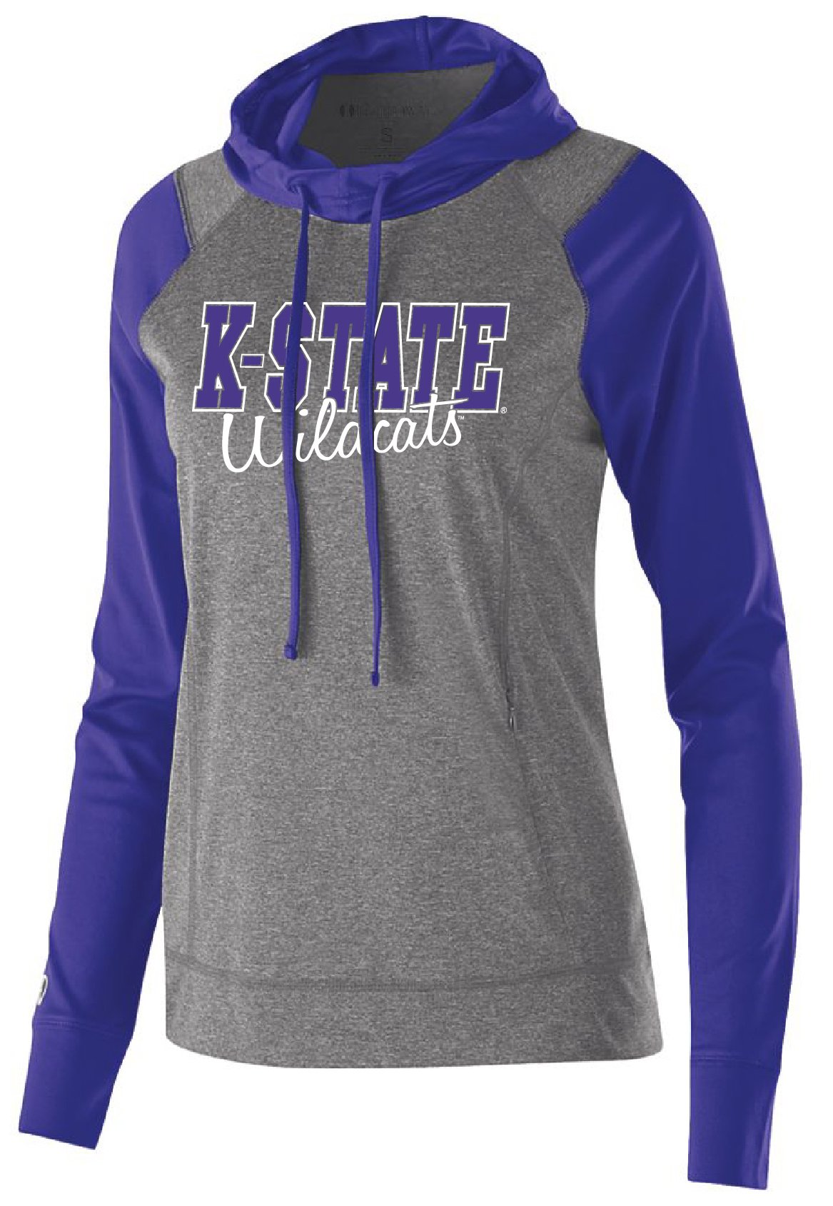 NCAA Kansas State Wildcats Women's Echo Hoodie, X-Large, Graphite/Purple