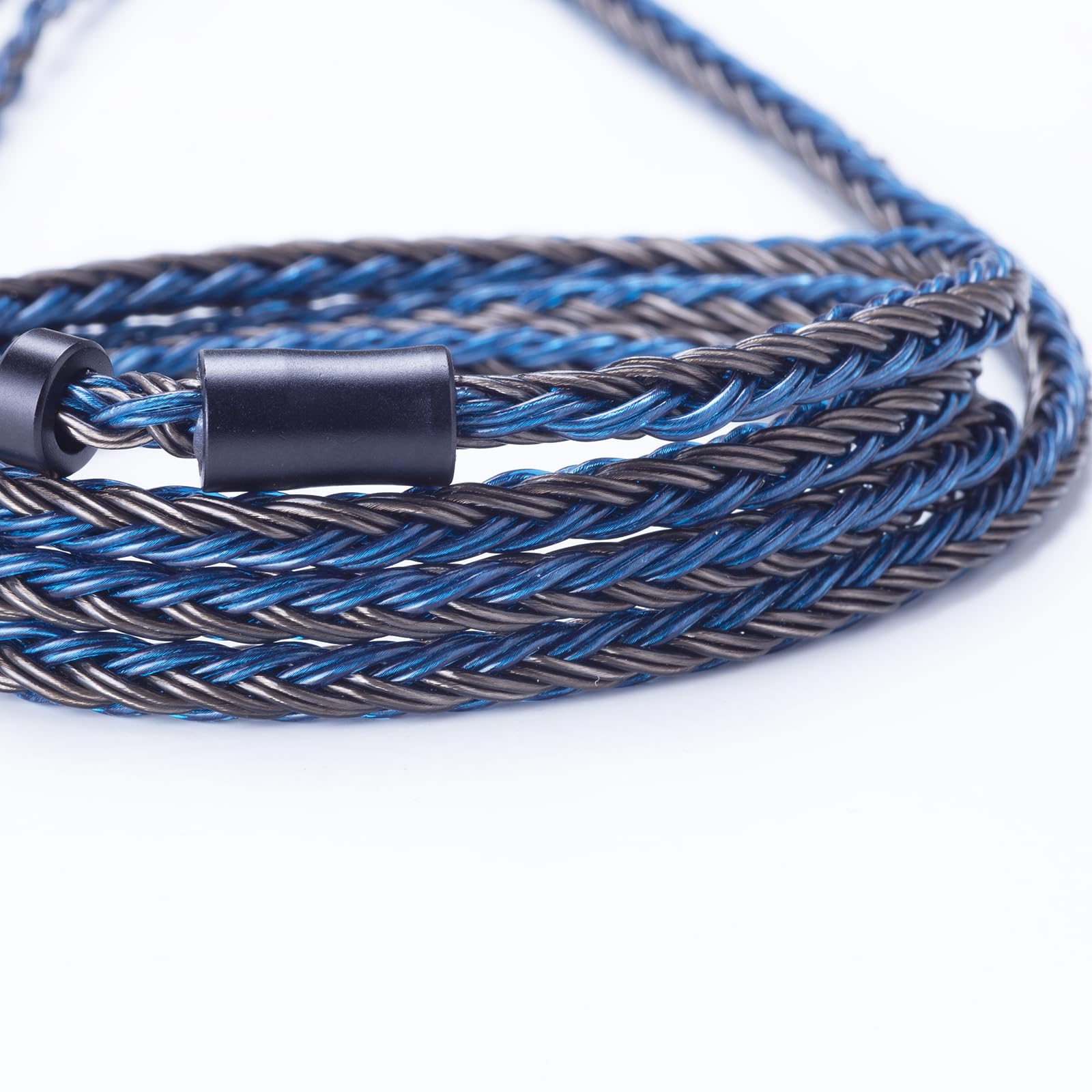 IEM-Kabel, 16-adrig, 3,5-mm-Stecker, versilbertes Kupfer, Kopfhörer-Upgrade-Kabel für CCA C16, C10, KZ, ZST, ZS7, AS06, ES4 Kopfhörer (graublau, 2-polig, 3,5 mm)
