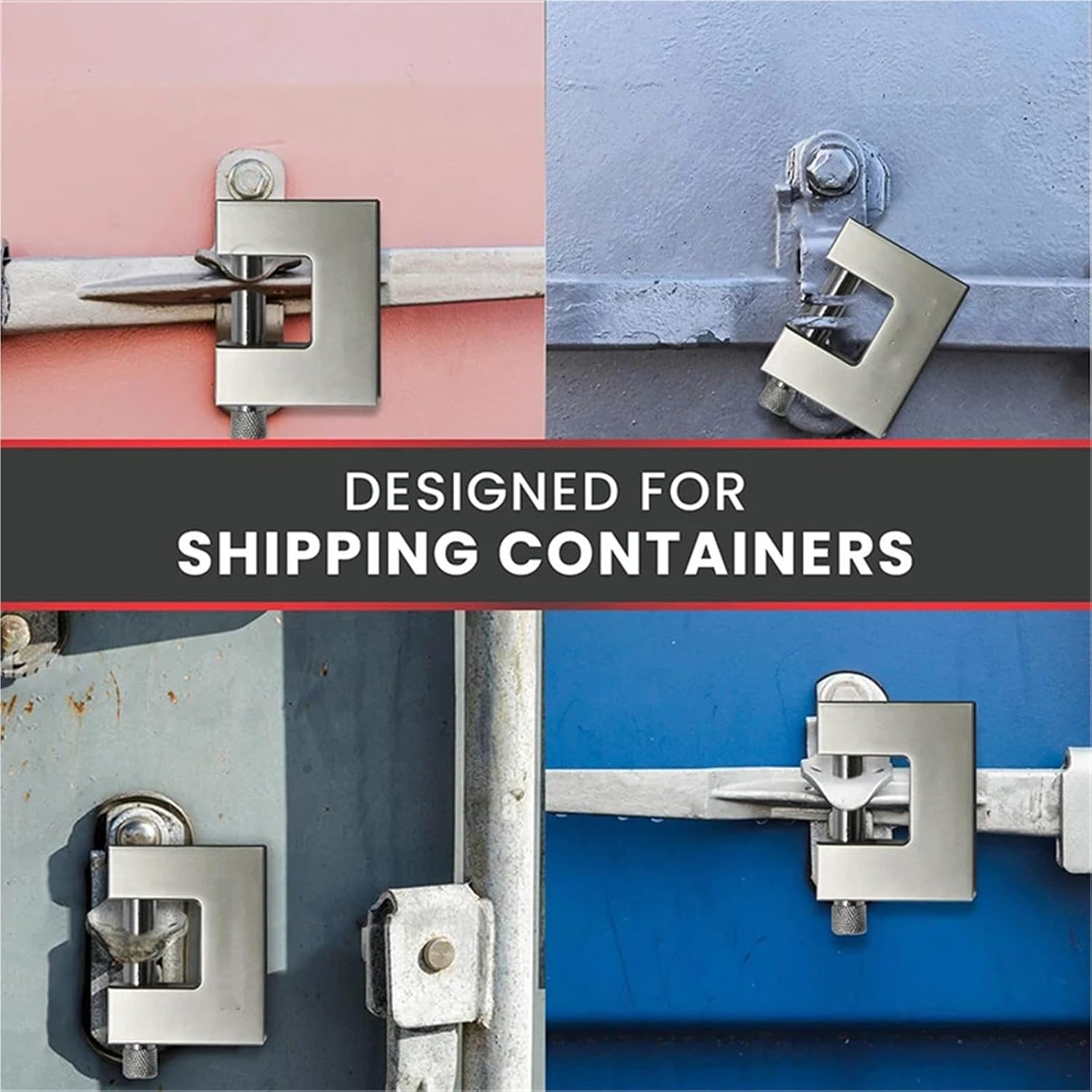 Padlock with Key High Security 3 Keys Heavy Duty D-Shaped Lock Garage Door Containers Gate and Warehouse 1Pcs(M-(50MM))