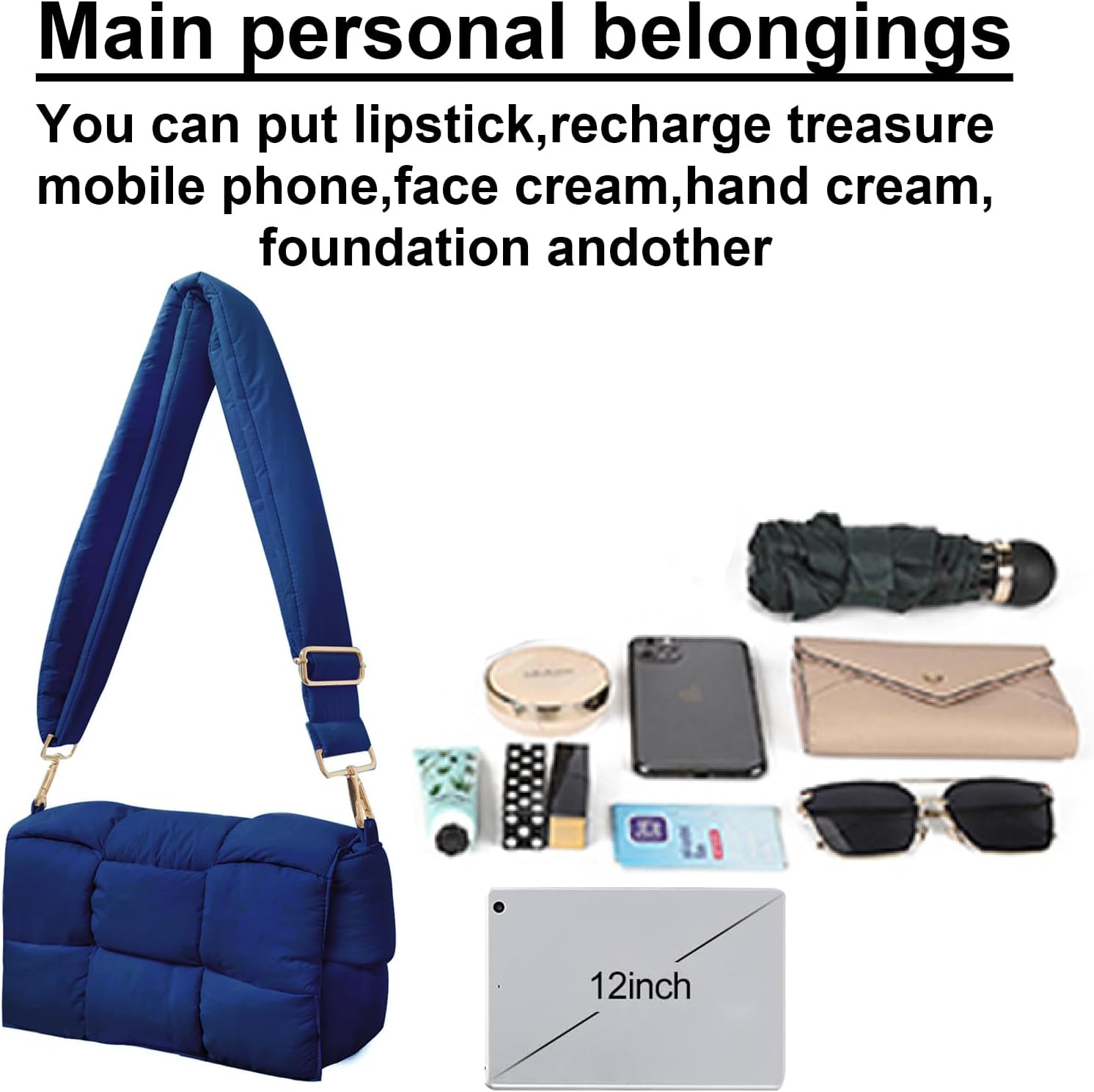 NAARIIAN Shoulder bags for women, Lightweight small puffer purses waterproof, handwoven puffy bag crossbody handbag