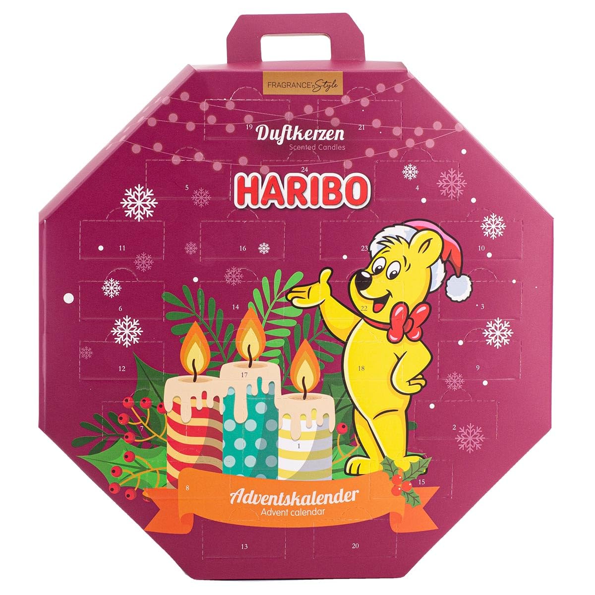 Haribo Advent Calendar Tea Light Candles | 24 X Scented Tea Lights For