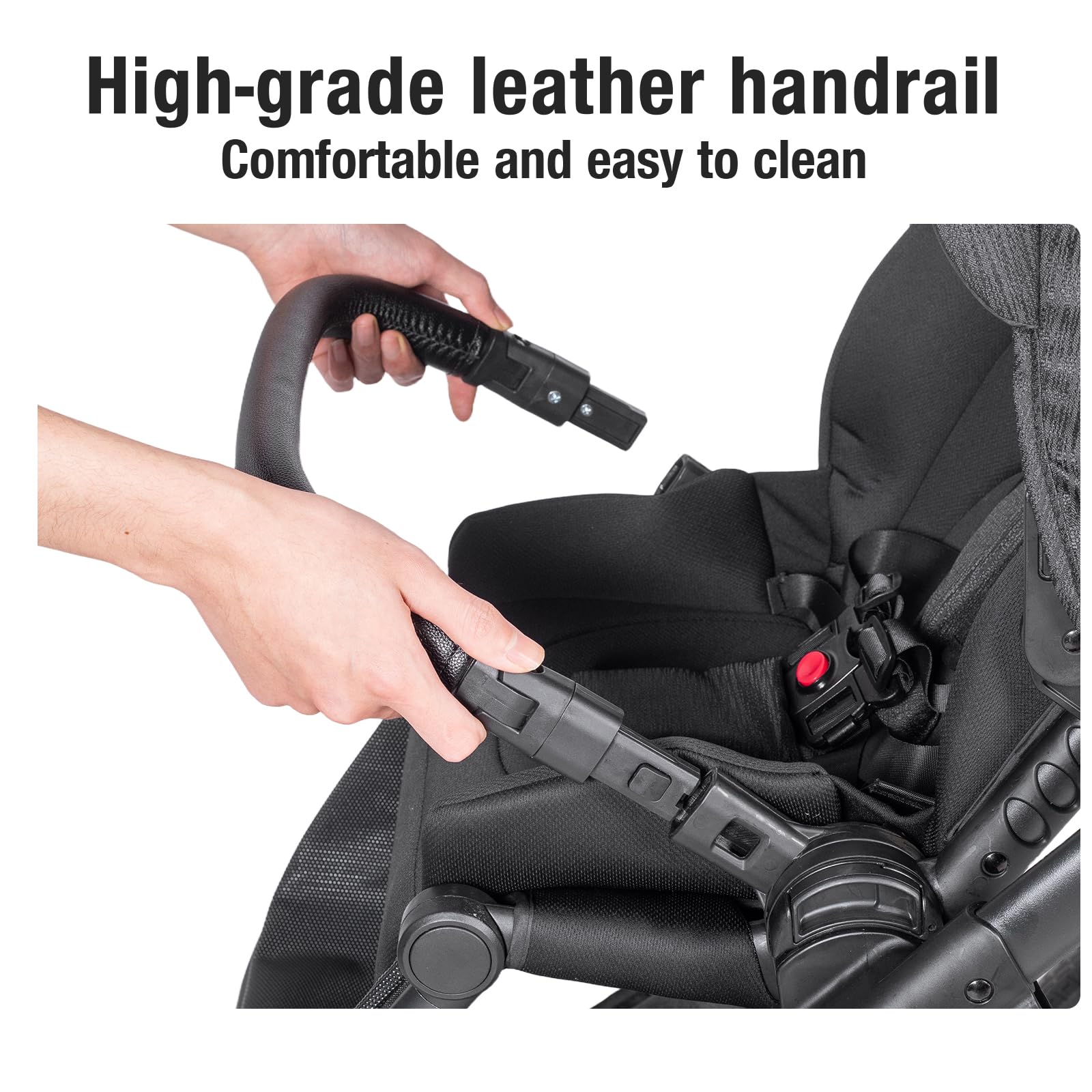 Cochecito Bebe 3 Piezas Con Capazo,Sistema De Viaje, Cochecito PortáTil Plegable De Alta VisióN,Cochecito Compacto Con Altura Regulable,0-48 Meses