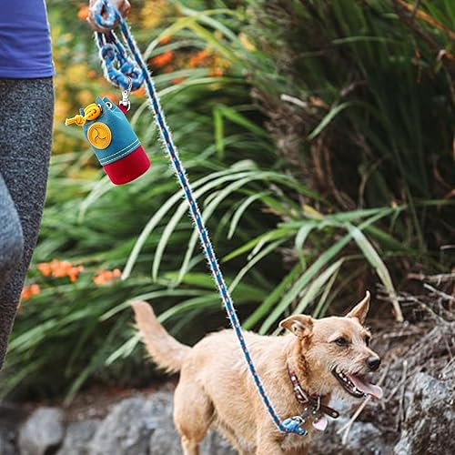 Miniatura 7 de Soporte para bolsas de excremento de perro, dispensador portátil de bolsas para excrementos de perro con 1 clip de metal, cubo de lona a juego de