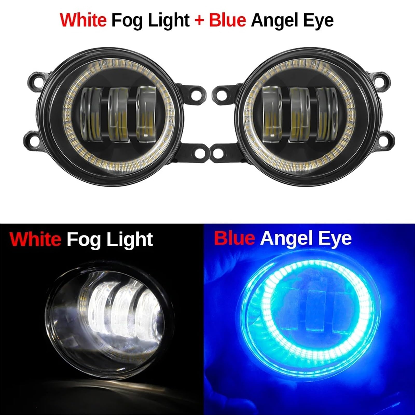 Faros Antiniebla Para Toyota Para Aygo B1 2005-2014 2X30 W Luz Antiniebla Ojo Ángel DRL H11 Lámpara LED Circulación Diurna Delantera Coche 12 V Antiniebla Delantero(White Blue)