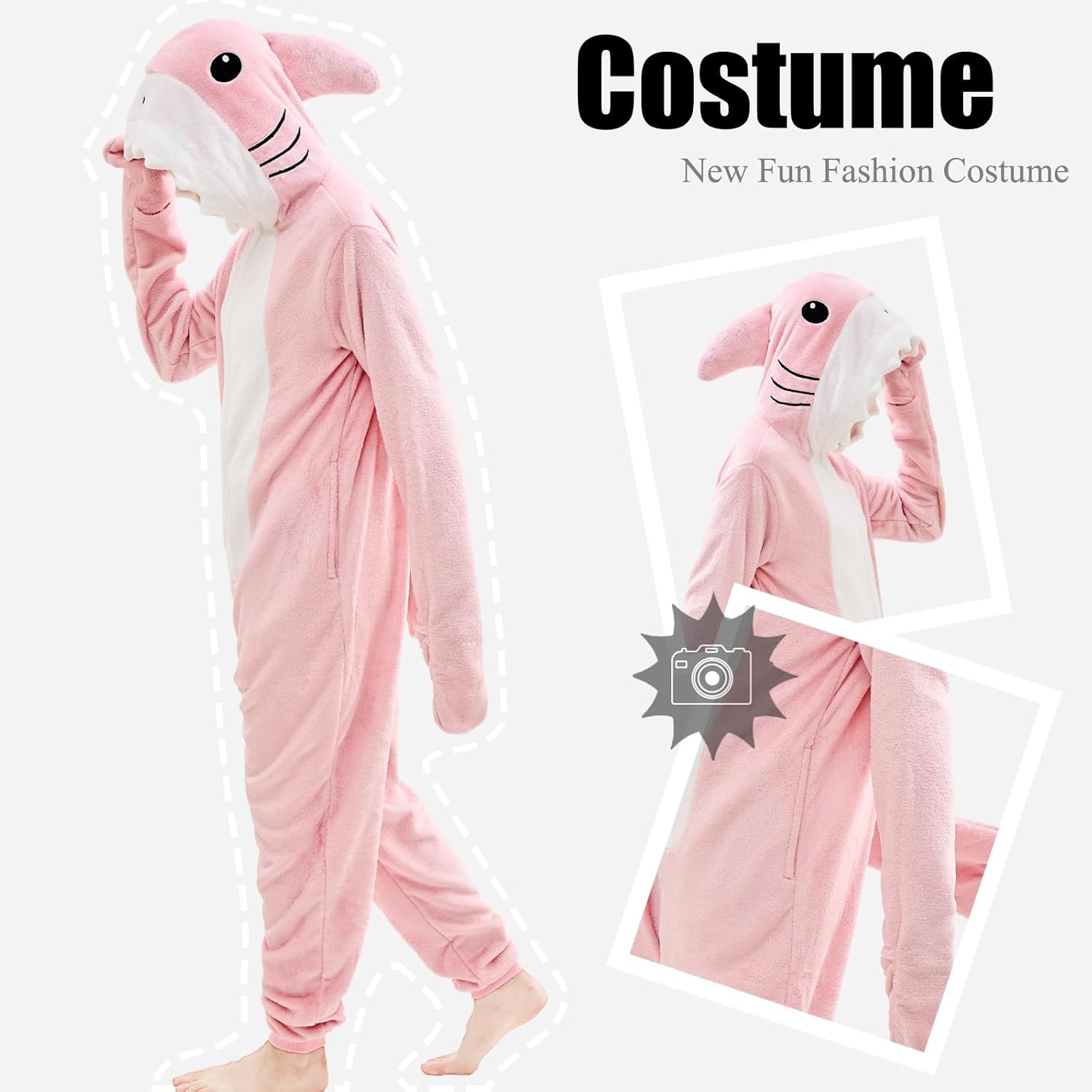 Unisex Adult Onesie Pajamas Animal One Piece Snug Fit Halloween Costume Sleepwear Homewear - Image 4