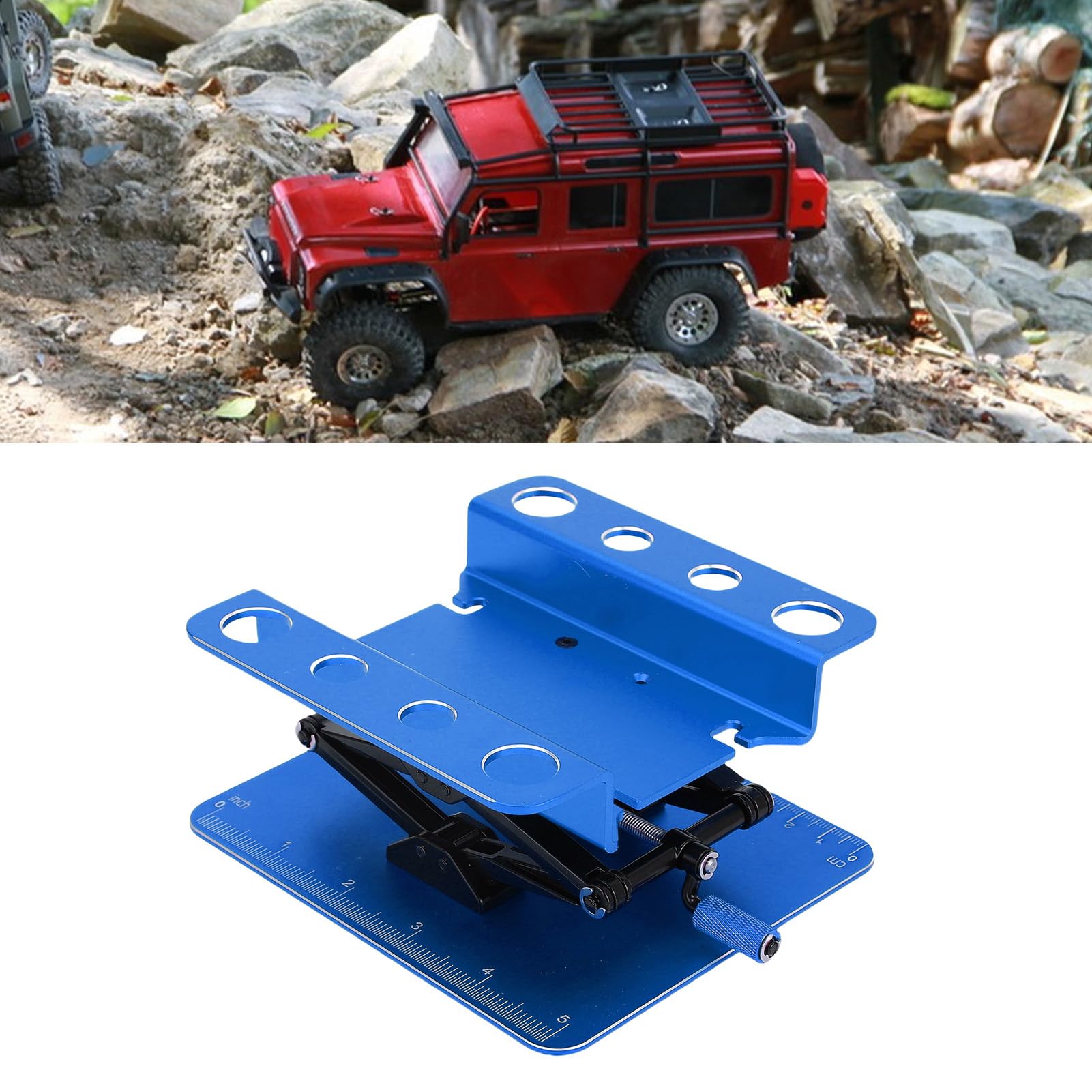 Bediffer Soporte de Reparación de Automóviles RC Estación de Trabajo Inferior con Elevación de Ajuste de Conveniente para Automóviles RC 1/8, Estructura de Manivela para Mantenimiento y Exhibición