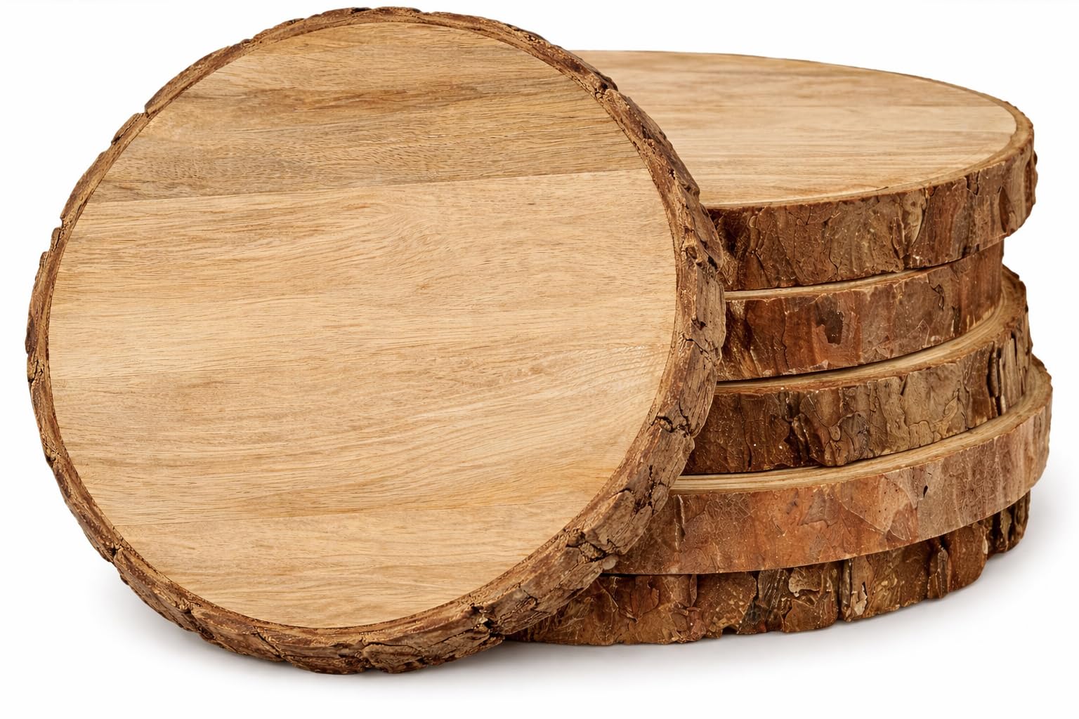 Natural Wooden Coasters Set – 4 Inch Smooth Wood Slices with Bark for DIY Craft, Painting, Tea Coffee Cup Coaster, Table Decor & Resin Art (4)-image-34