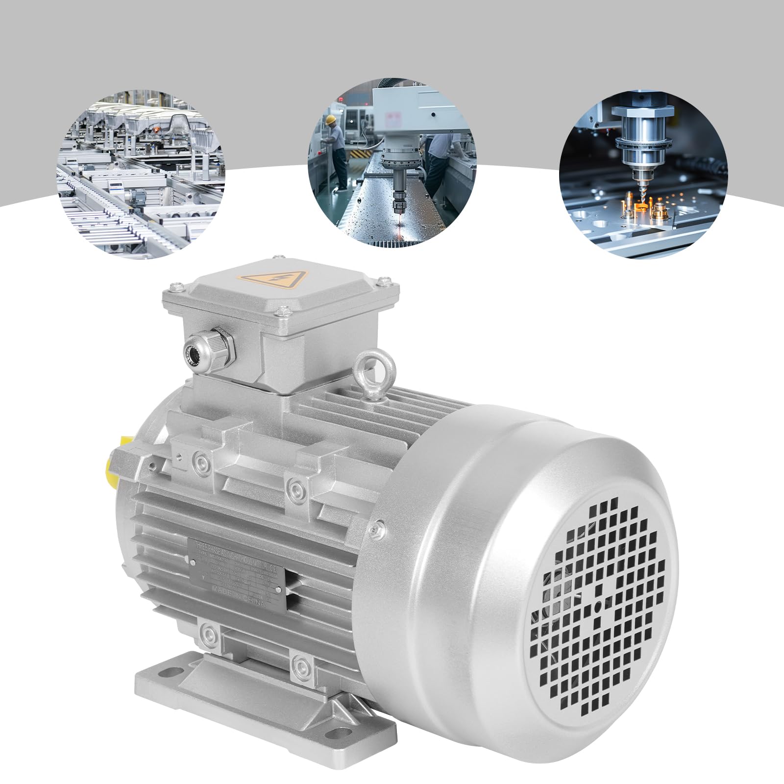 Elektromotor 230/400V 3KW 1435 RPM Drehstrommotor Energiesparmotor S1 B3 Wellendurchmesser 28mm (3 KW)