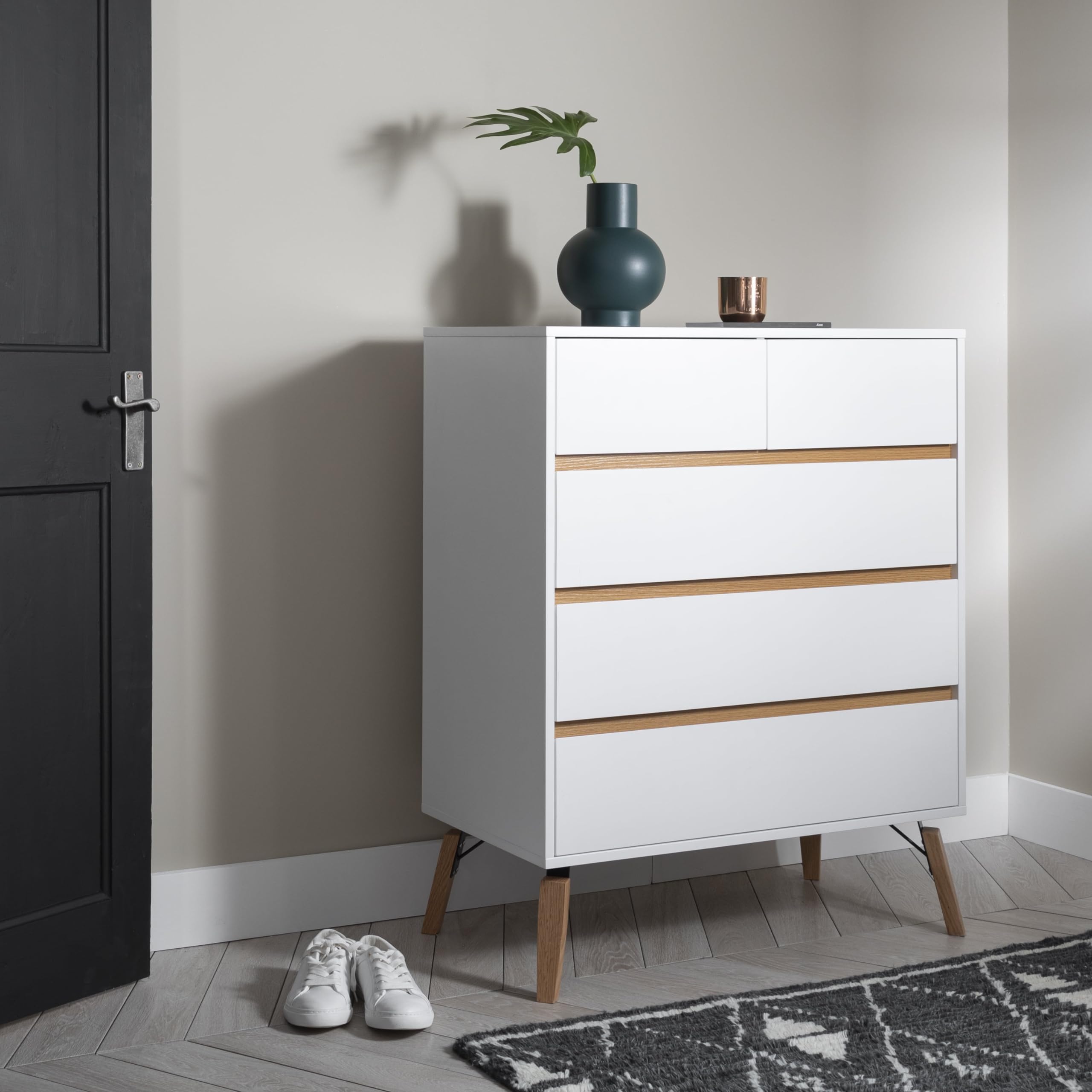 Noa and Nani Otto Chest of Drawers 3+2 Drawer in Classic White