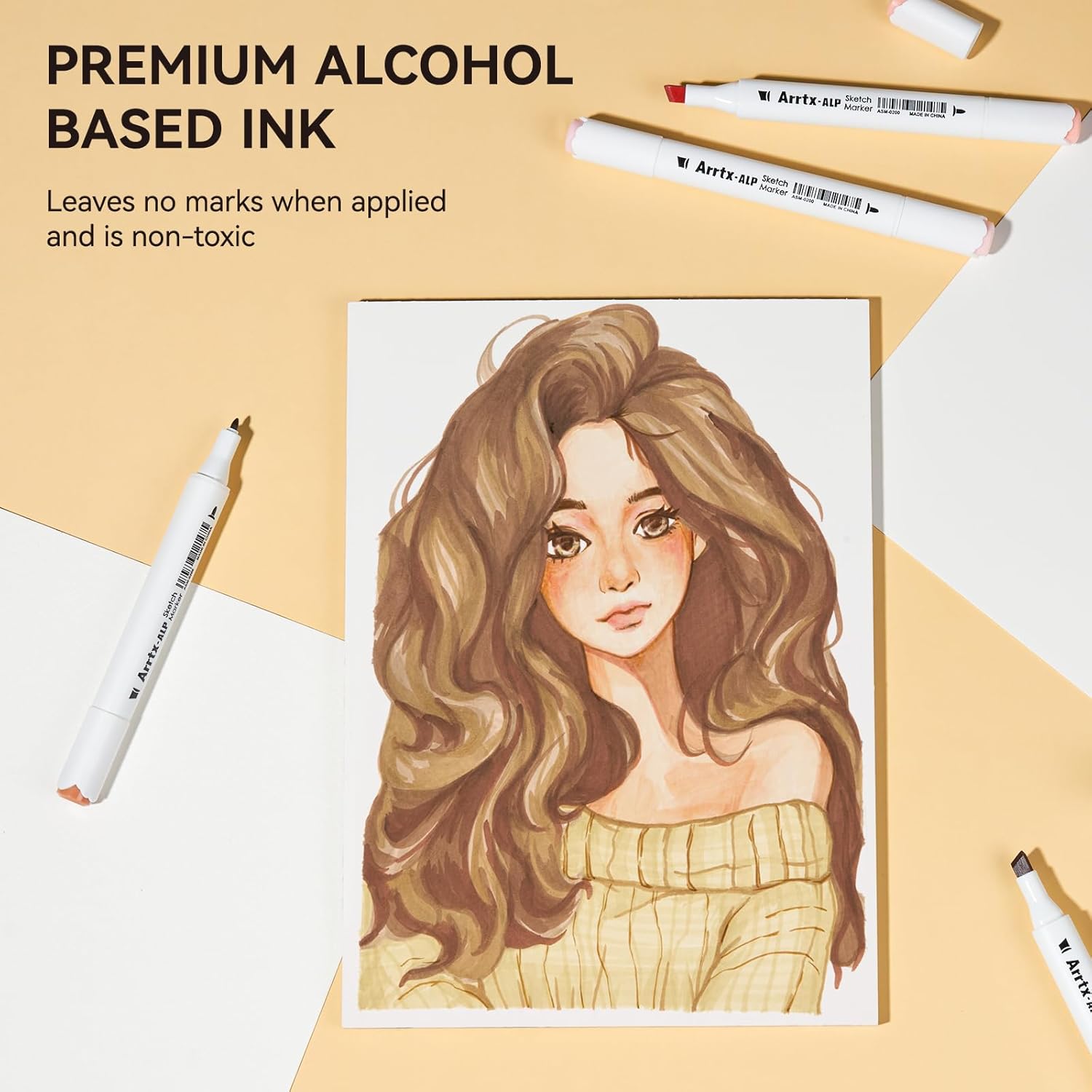 Arrtx ALP 36 Color Skin Tone Alcohol Markers, Fine and Chisel Tip, suitable for Painting, Coloring Drawing, Sketching, Illustrations Alcohol Based Markers, Artist Pens