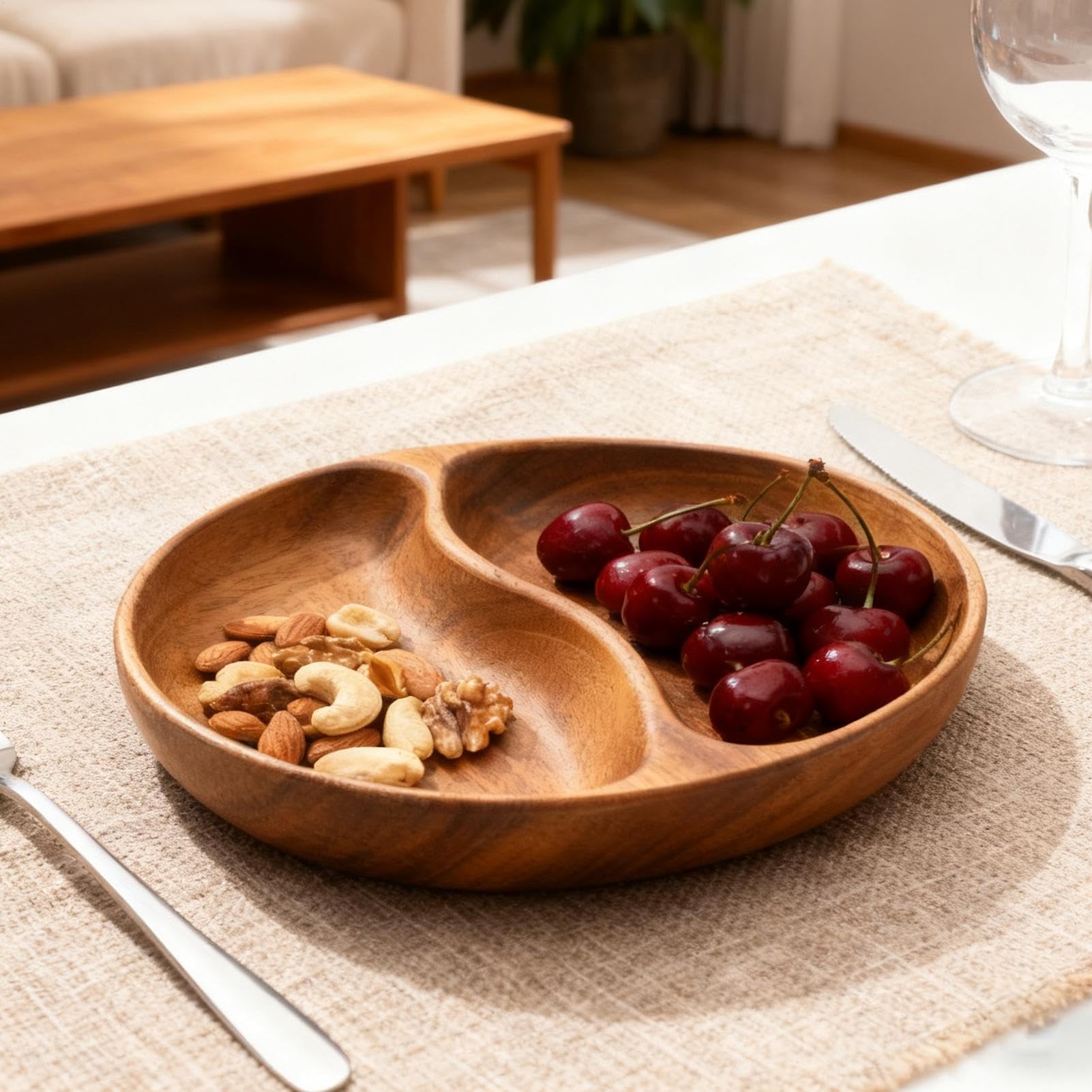 Generico Ciotole In Legno Per Cibo Servizio Rustico Decorativo | Porta Ciotole Da Insalata E Alimenti per Frutta Caramelle Biscotti Cucina Bancone Festa Casa Ufficio Bar Ristorante