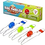 Retro Magic Rail Twirler - 3 Pack - Light Up Magnetic Stocking Stuffers For Kids - Sensory Toy With Spinning Wheel and Flashing LEDs | Rail Twister Vintage Fidget Toy for Adults & Children | 3 Colors