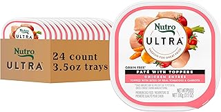 Nutro Ultra Wet Dog Food, Pate with Toppers Chicken Entree, 3.5 oz. Trays (24 Count, Pack of 1)