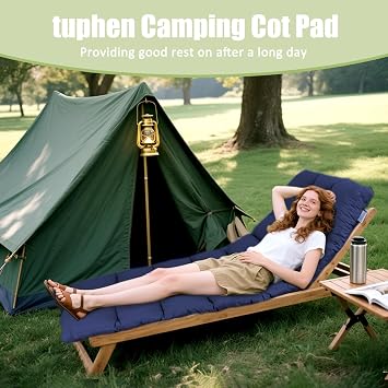 Tuphen Cot Mattress Pad-Cot Pads for Camping, Cot Mattress Topper, Camping Mattress Sleeping Pad 75x30 Soft Lightweight Quilted Pads for Camp Cot/RV Bunk/Narrow Twin Beds