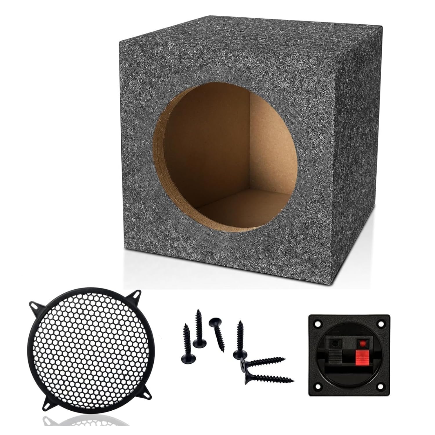 8 Inch Subwoofer Empty Speaker Box Grey Enclosure with Grille, Speaker Terminal and Mounting Screws - Review, Price and Buying Guide