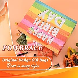 13 Colorful Happy Birthday Gift Bags with with Tissue Paper and Greeting Card for Party,Happy Birthday Gift Bag for Kids, Boys, Girls, Baby Boy,Men Women,Gift Bags Medium size (1 PCS Colorful)