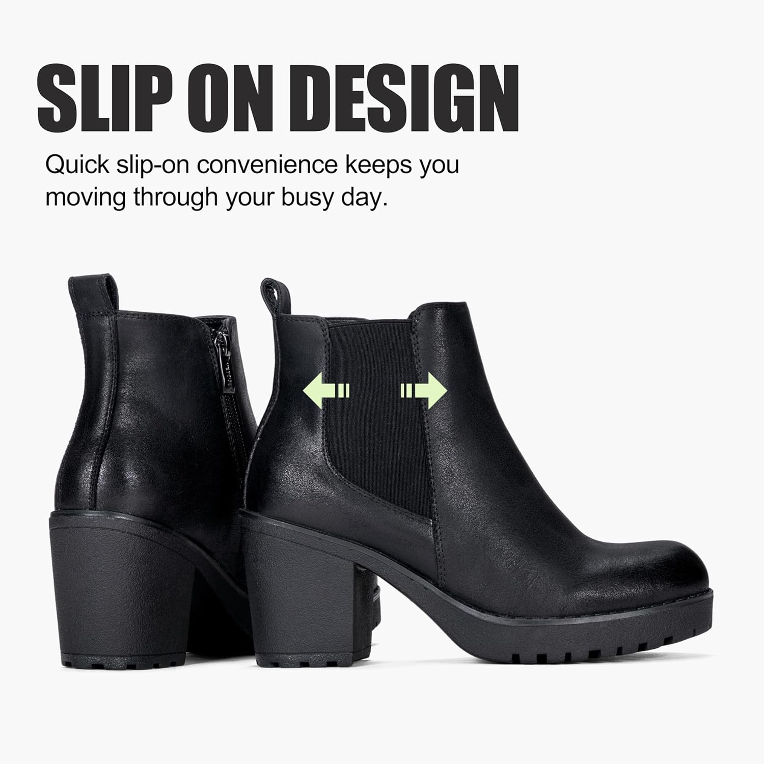 Vepose Women’s Ankle Chunky Heeled Boots Platform Chelsea Retro Short 999 Booties with Zipper - Image 8