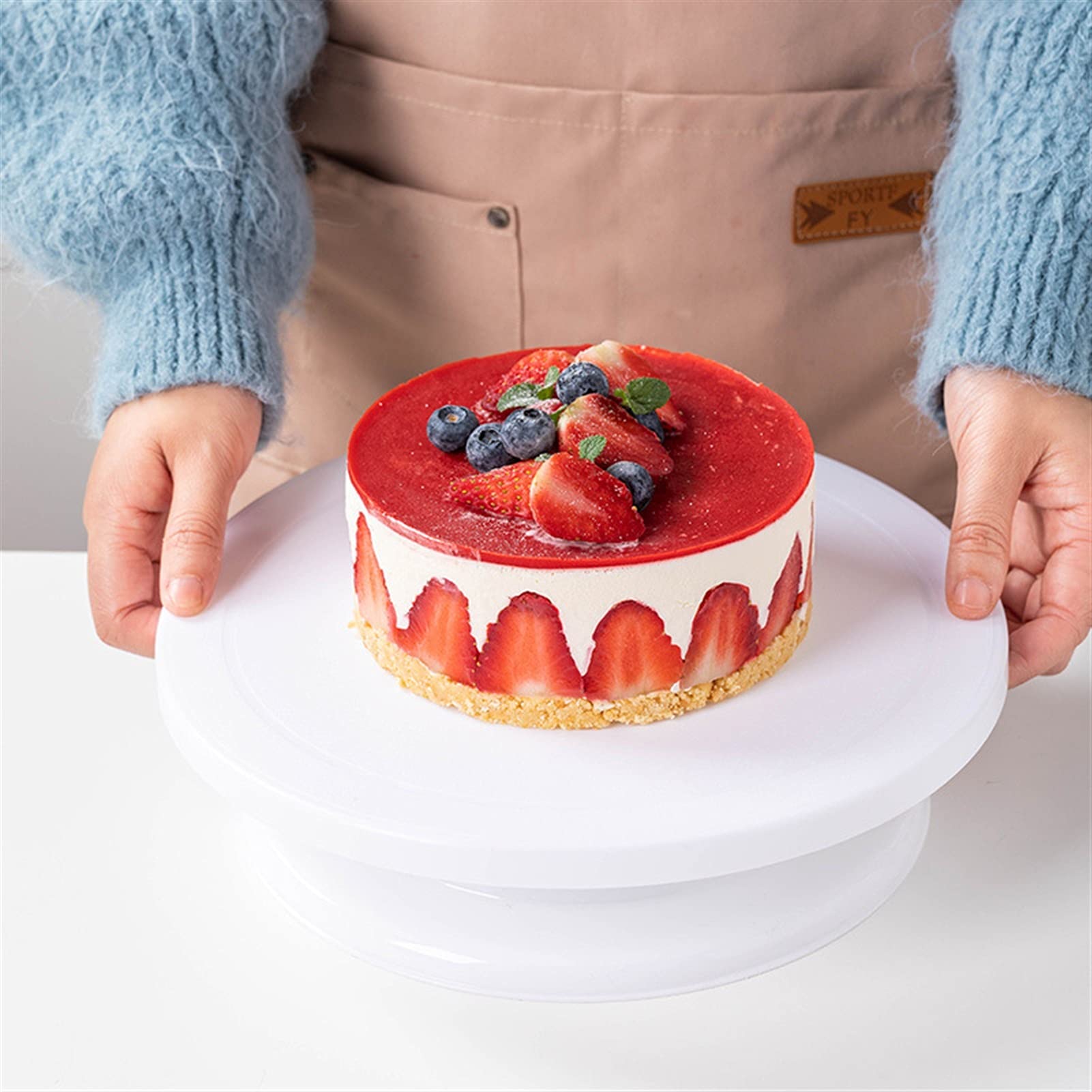 Tortenplatte Drehbar Kuchen Drehteller Dekorieren Drehen Runde Kuchenständer Creme Dekorieren Werkzeuge Kuchen Rotary Tisch Küche DIY. Turntisch-Backwerkzeuge Kuchen dekorieren Verbrauchsmaterial Kit