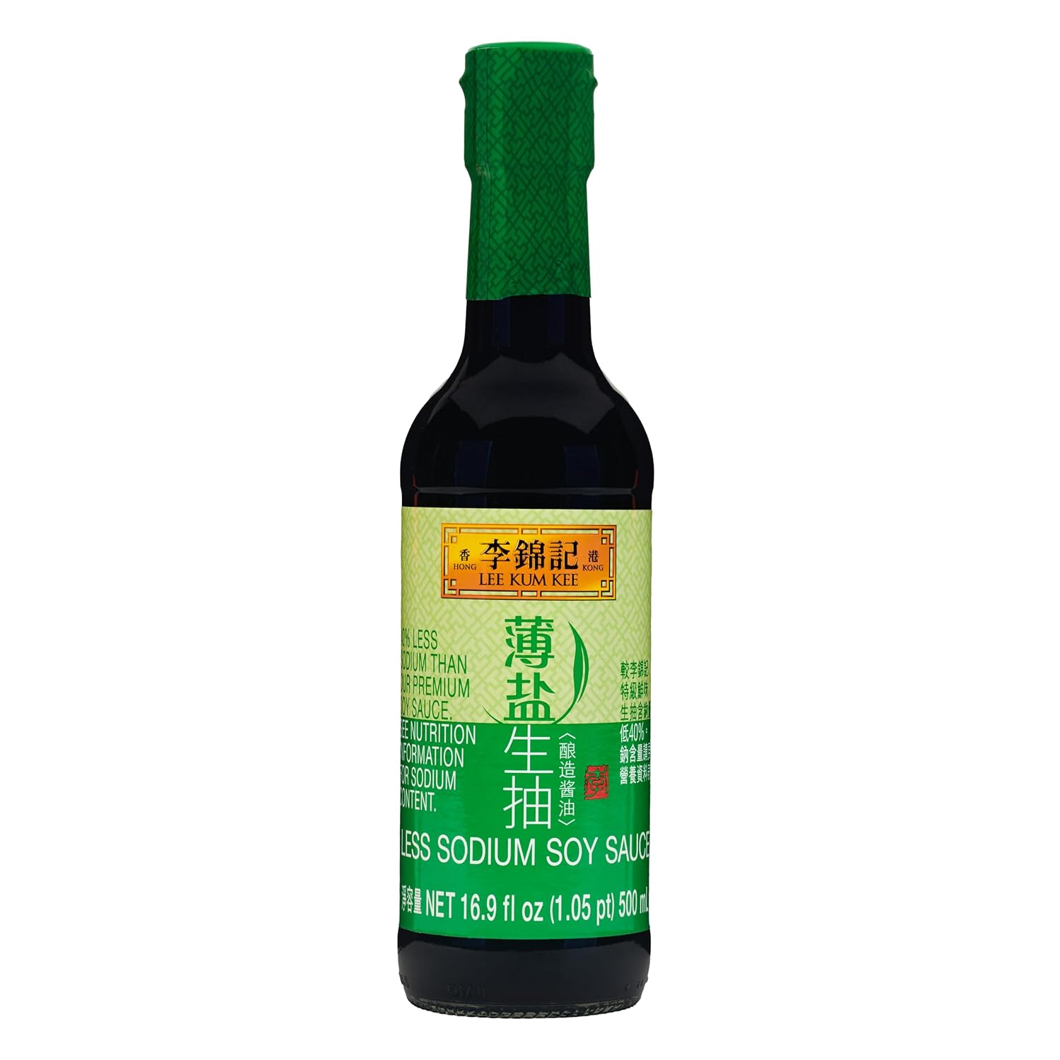 Lee Kum Kee Less Sodium Soy Sauce (16.9 oz - 12 Pack), No Preservatives, Vegan, Non-GM Soybeans, Perfect for Stir-Frying, Dipping, Sauce Mixes, Seasoning, Stews, & Marinades