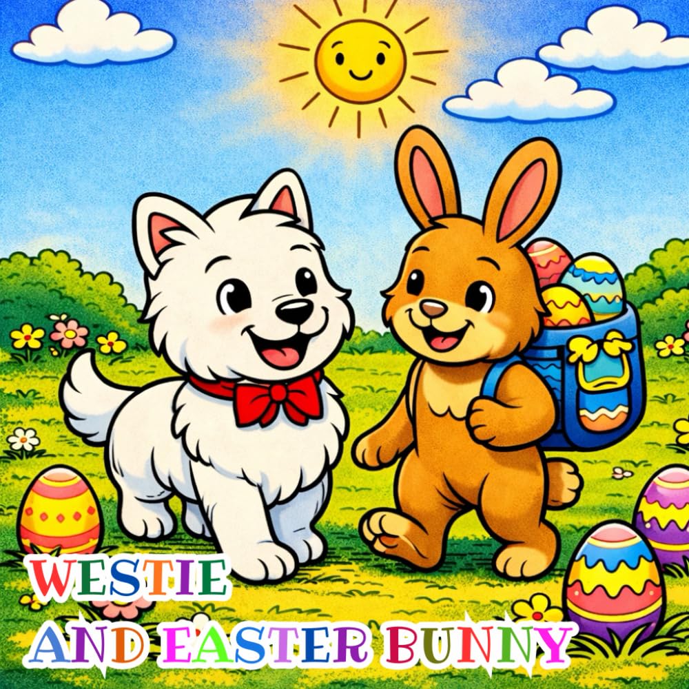 westie and easter bunny: Easter Coloring Book for Kids Ages 4–8