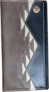 "Tonkawa" Rodeo Hooey Wallet Brown/Black w/ Ivory Aztec