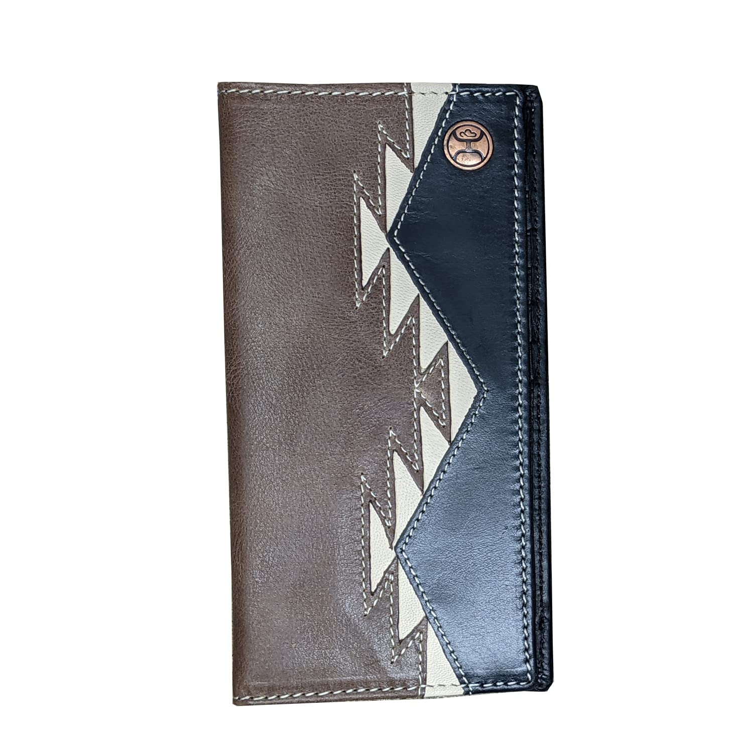 "Tonkawa" Rodeo Hooey Wallet Brown/Black w/ Ivory Aztec