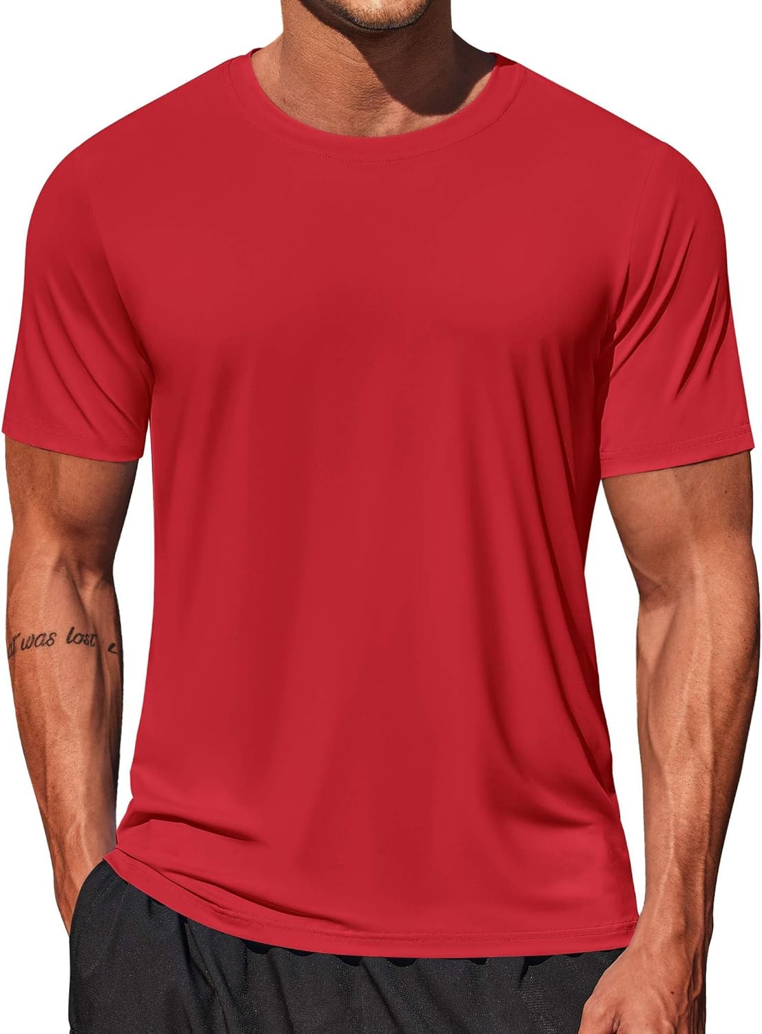 COOFANDY Men's Swim Shirt Short Sleeve UPF 50+ Sun Shirt Rash Guard T-Shirts Quick Dry Beach Shirts Breathable