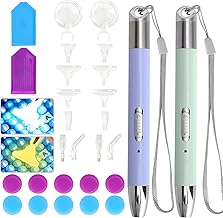 VOSSOT 2 Pieces LED Diamond Painting Pen with Light, Rechargeable 5D Diamond Painting Pen Tools with USB, Diamond Painting Tool