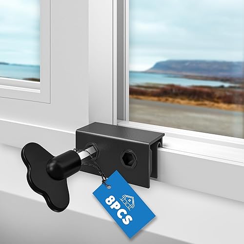 8 juegos de cerraduras de ventana de seguridad, bloqueo de ventana deslizante de aluminio ajustable para ventanas de vidrio verticaleshorizontales, disponible en Yaxa Peru