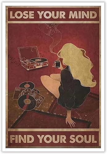 Póster vintage con texto en inglés Lose Your Mind Find Your Soul (Lose Your Mind Find Your Soul) - Lienzo decorativo para pared, diseño abstracto de