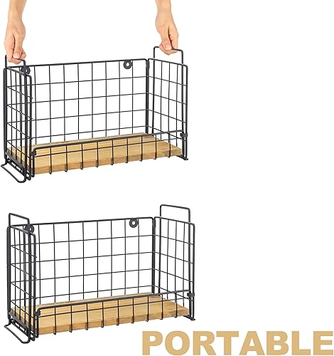 Miniatura 8 de TIEYIPIN Cestas colgantes de alambre de metal apilables de 2 niveles, cesta de frutas, estación de aperitivos para encimera, organizador de