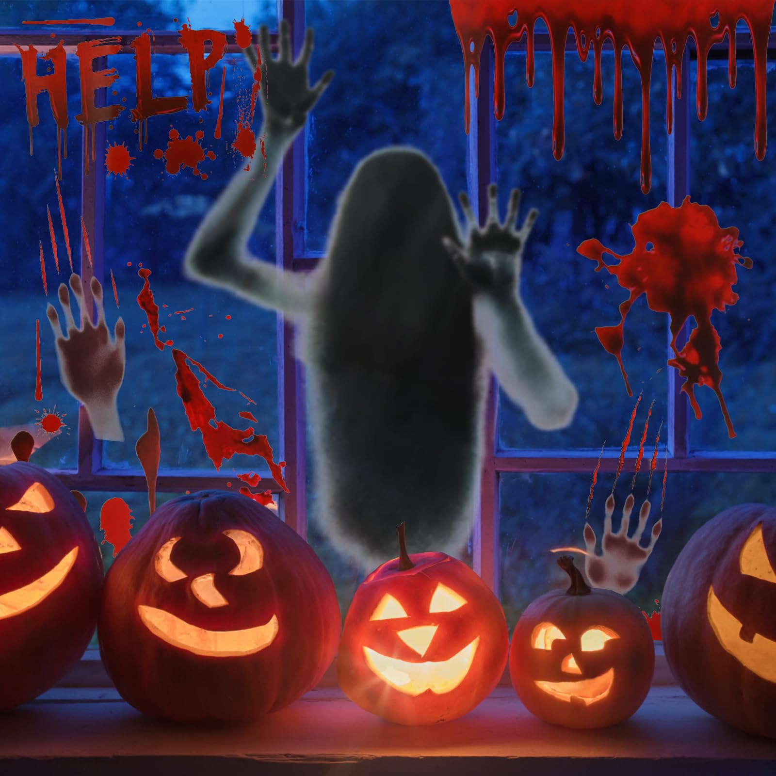 NEBURORA Grusel-Aufkleber Set - 6 Stück Blutige Hand- Und Fußabdrücke Für Halloween