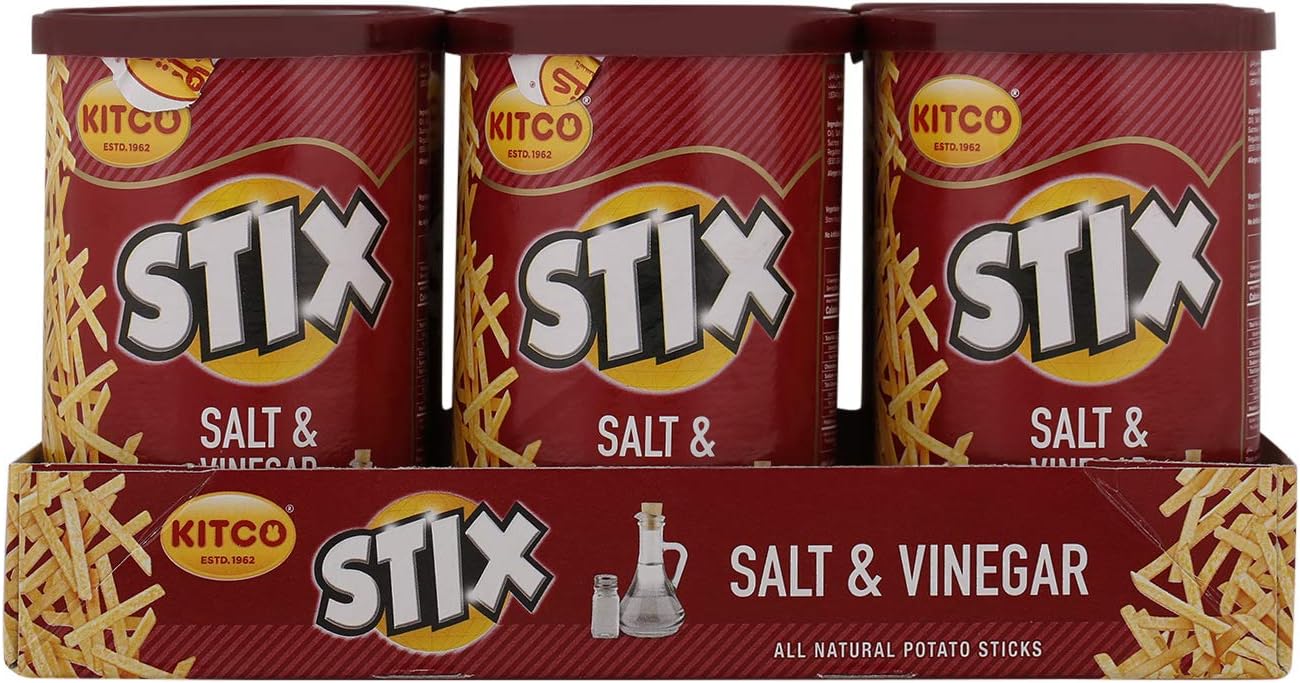 Kitco Stix Potato Sticks, Salt & Vinegar, 45 gm (Pack of 6)