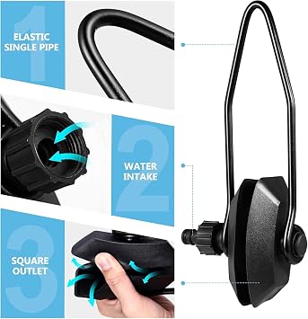Boat Motor Flusher Engine Ear Muffs Outboard Garden Hose ConnectionHose Adapter Boat Muffs Outboard Engine Flush Marine Use Kit Boat Accessories (Rectangle, Black, Single Tube)