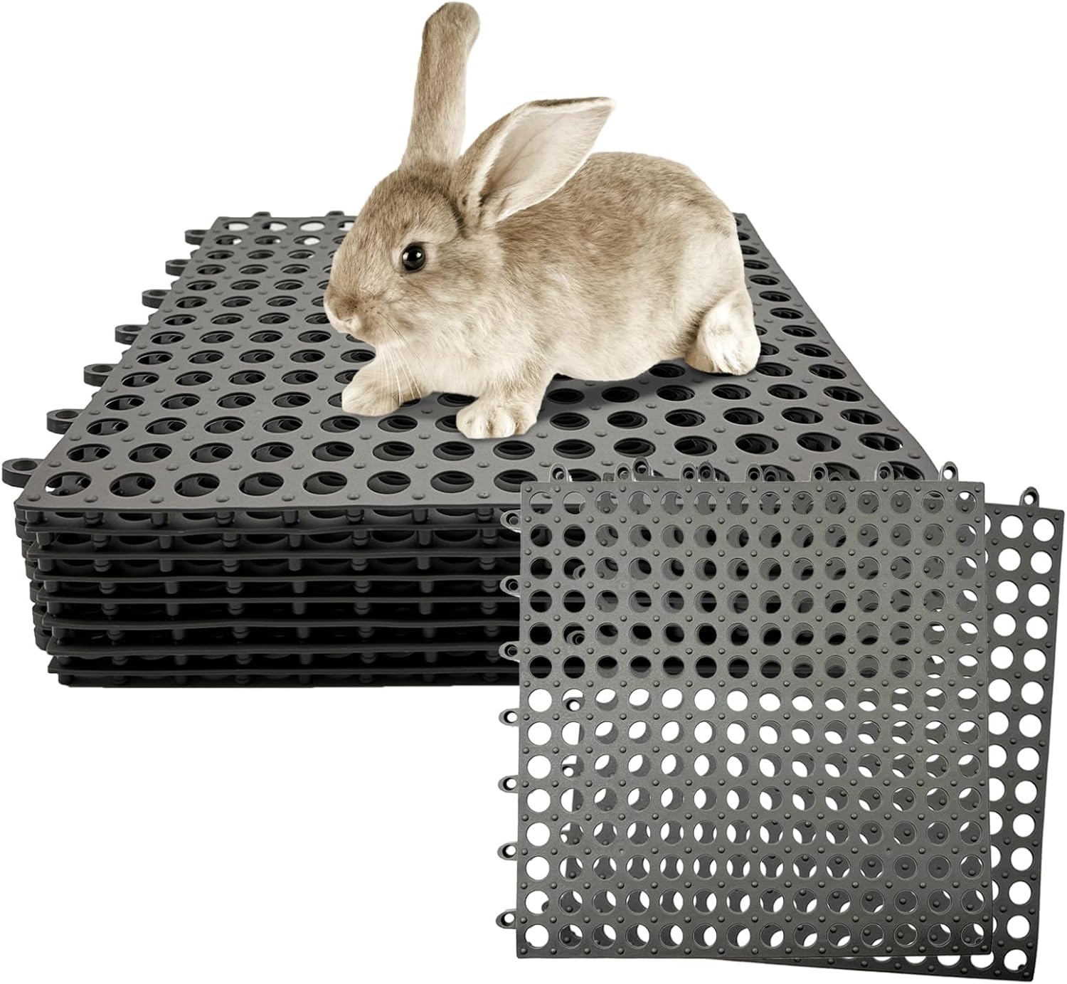 Niwaes Rabbit Cage Mat for Feet Pack of 8 Plastic