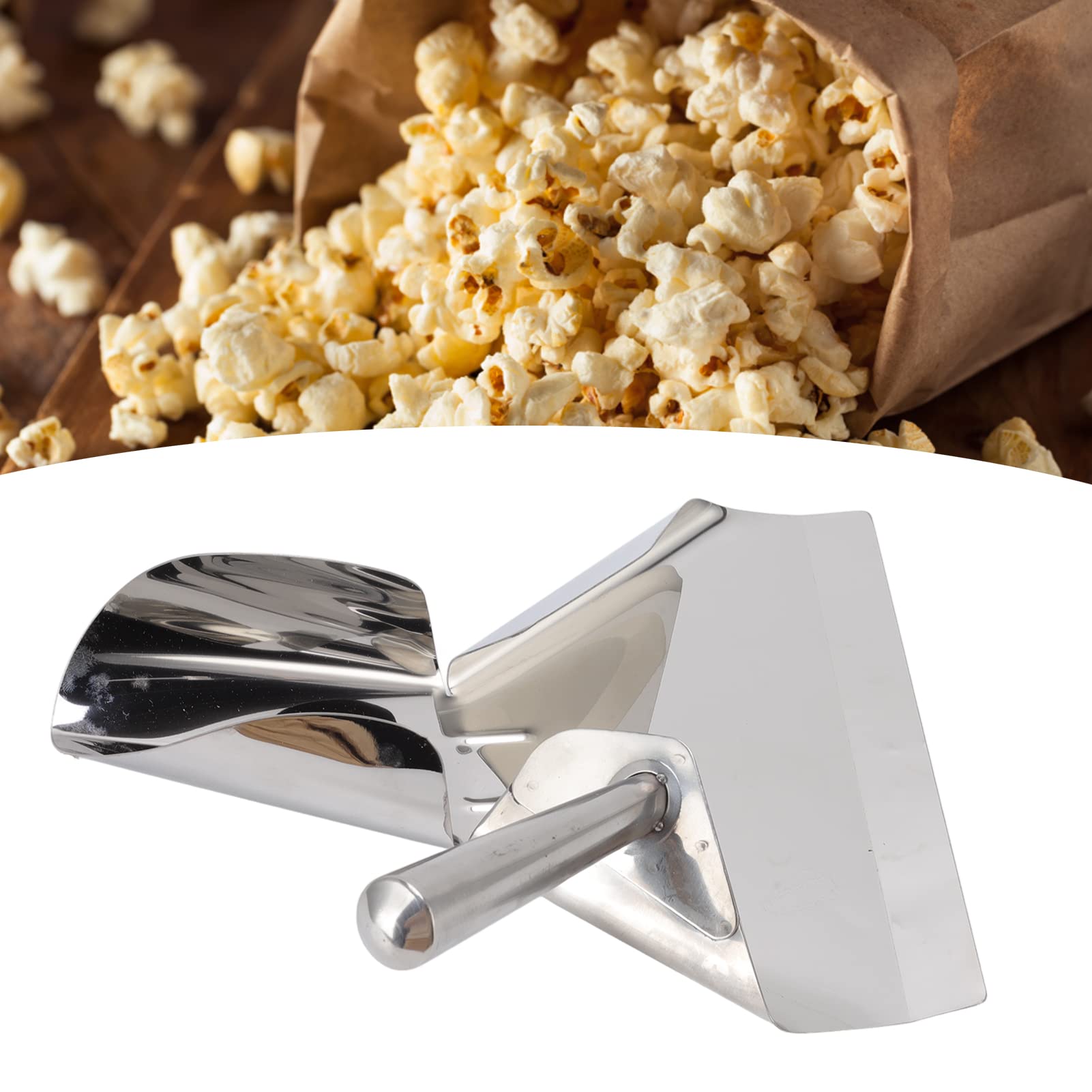 Zerodis Pelle à Frites Pelle à Frites Pelle à Frites Antirouille Pelle à Pop-Corn pour Frites en Acier Inoxydable